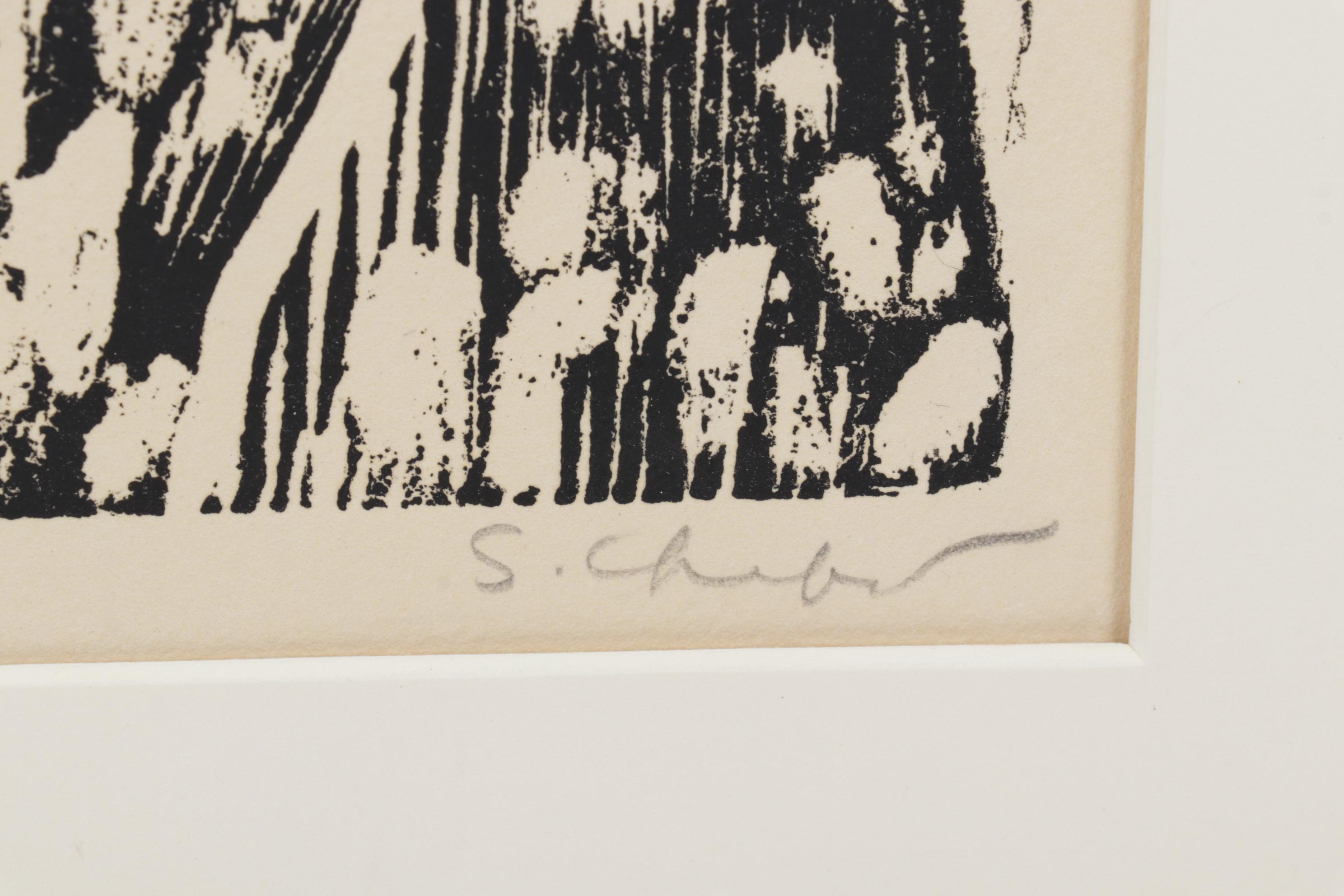 Sidney Chafetz Self-Portrait Woodcut "Lewie Memm," Circa 1957