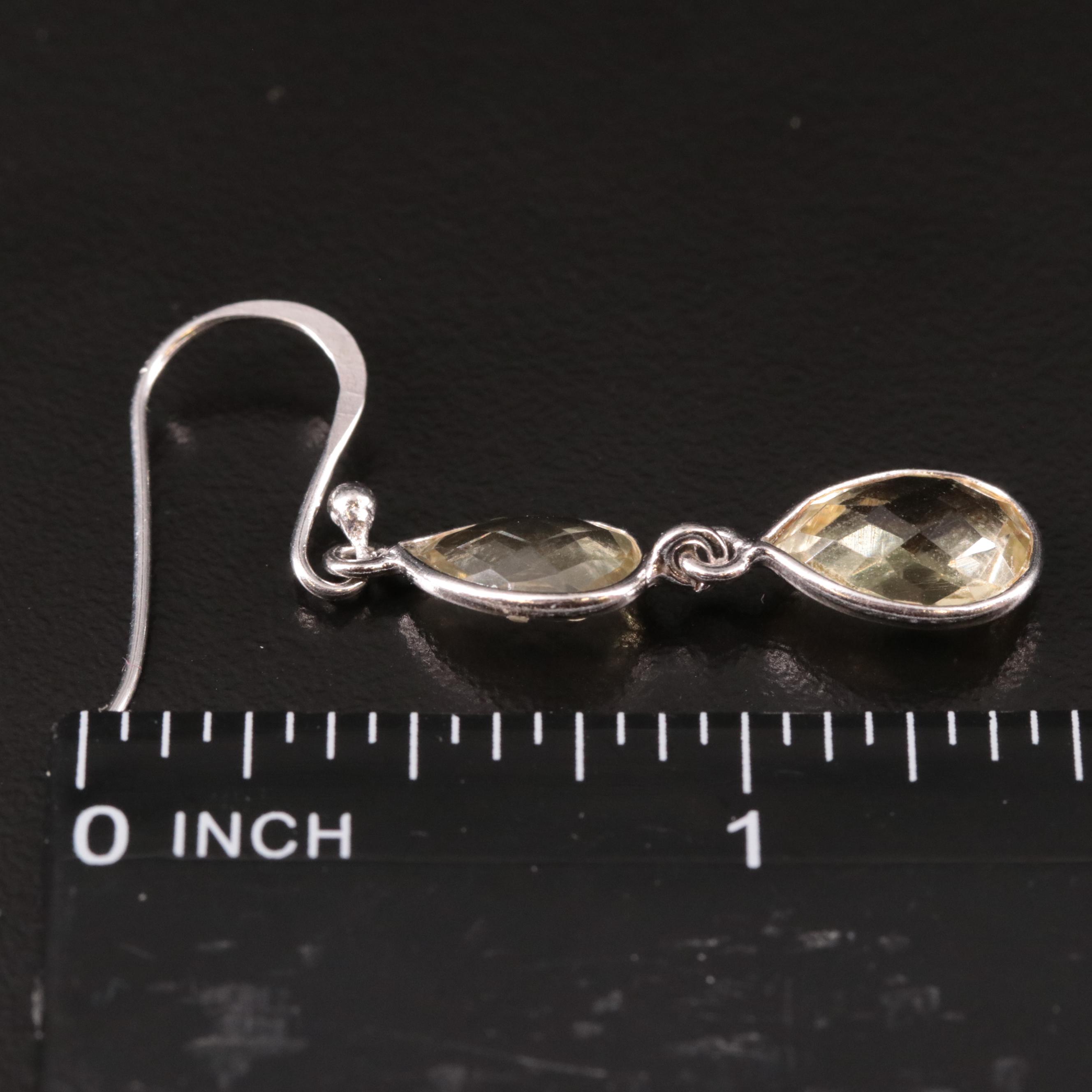 Sterling Citrine Drop Earrings