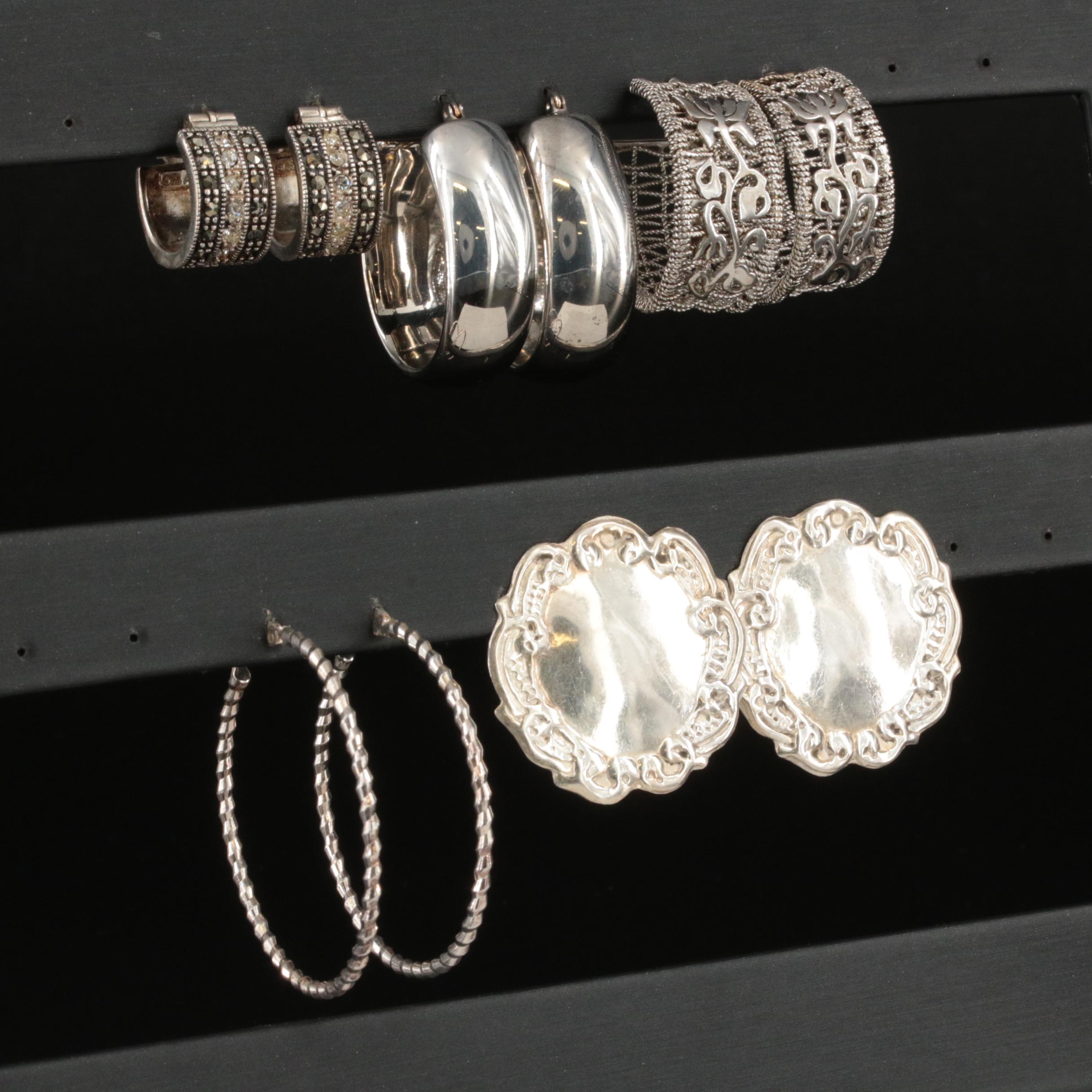 Alberto Luzzi Featured in Sterling Earring Collection Including Marcasite