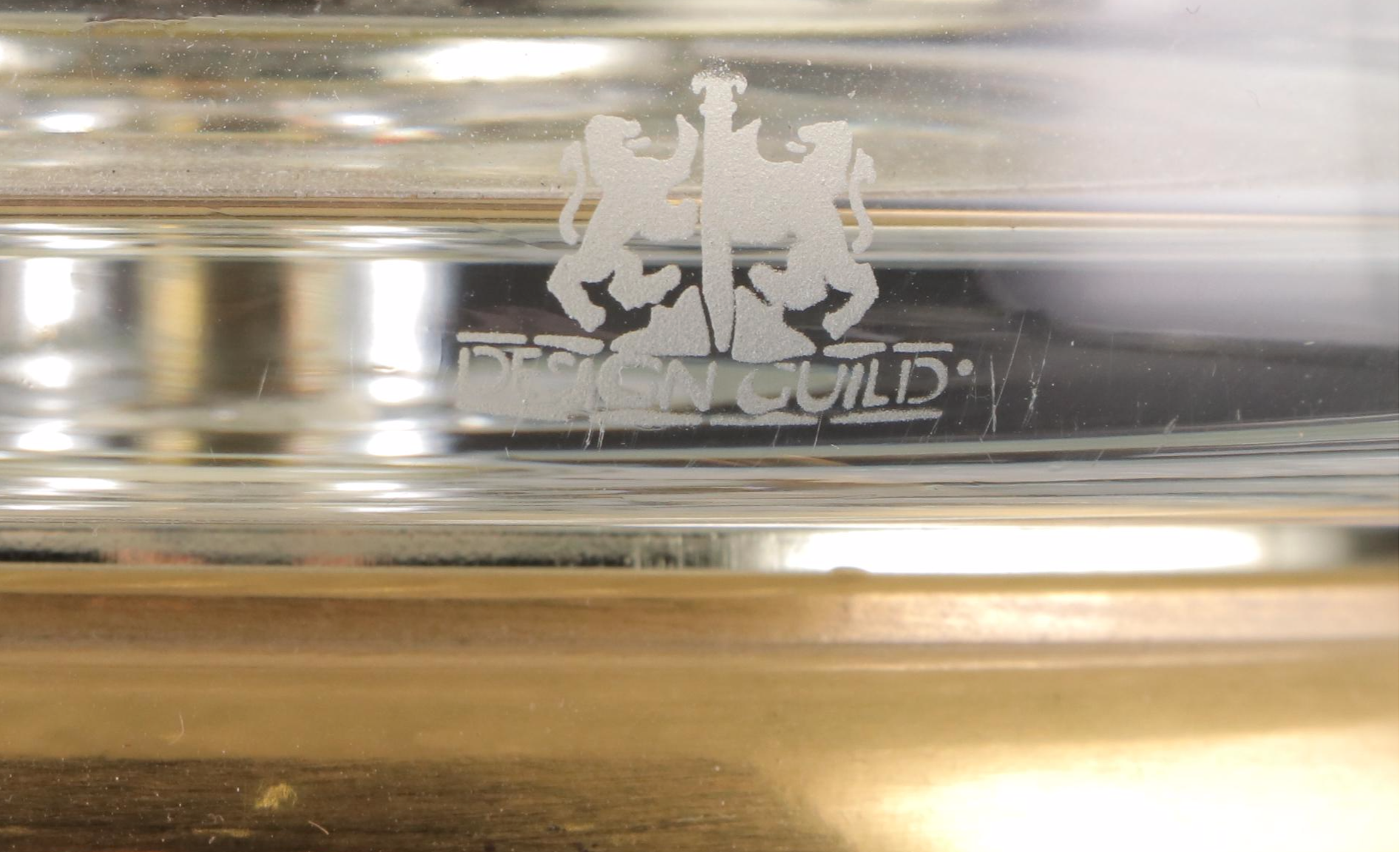 Design Guild Greek Revival Style Metal and Crystal Hurricane Candle Holder