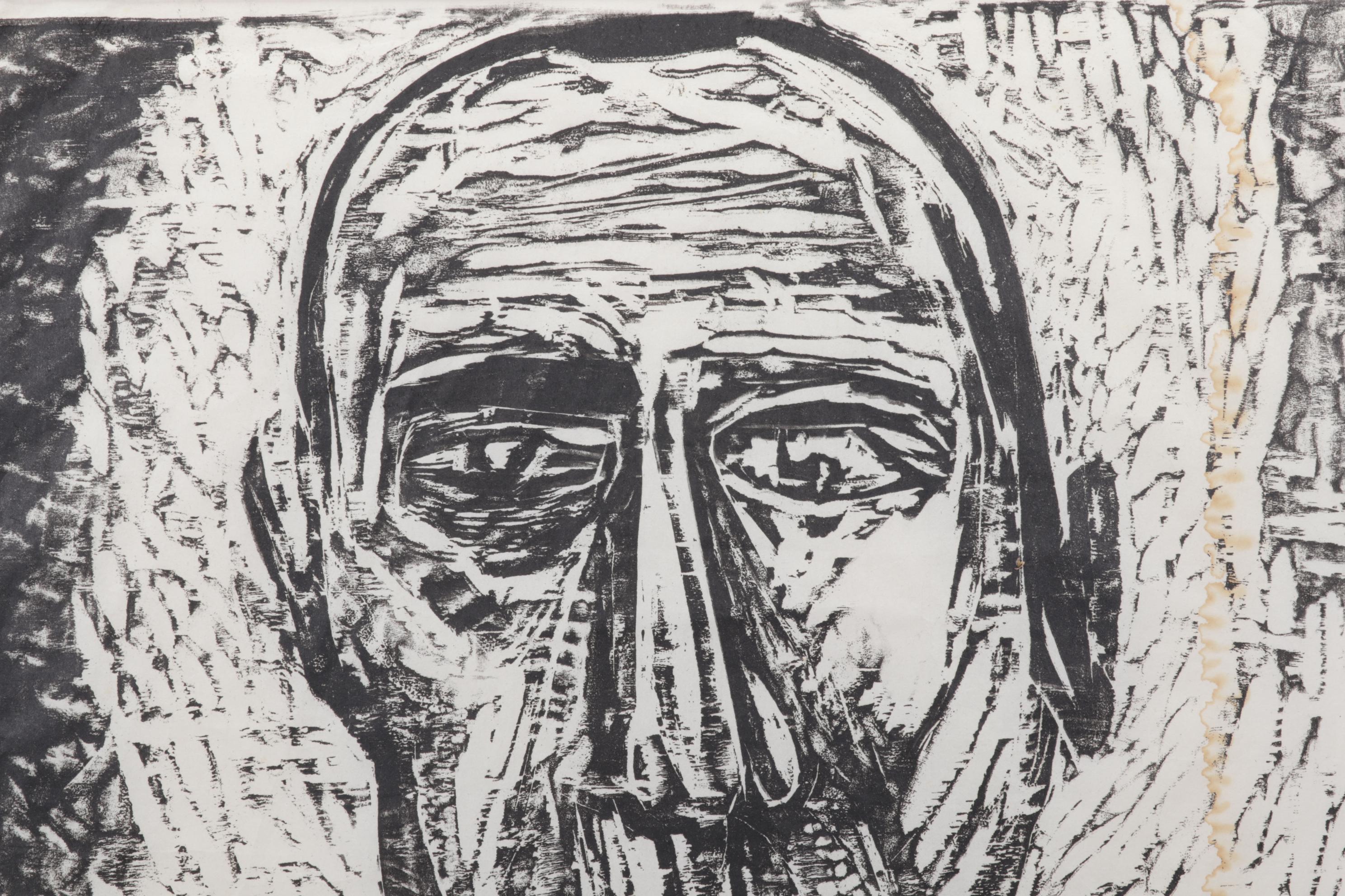 Sidney Chafetz Woodcut "Otto Ritratto," 1959