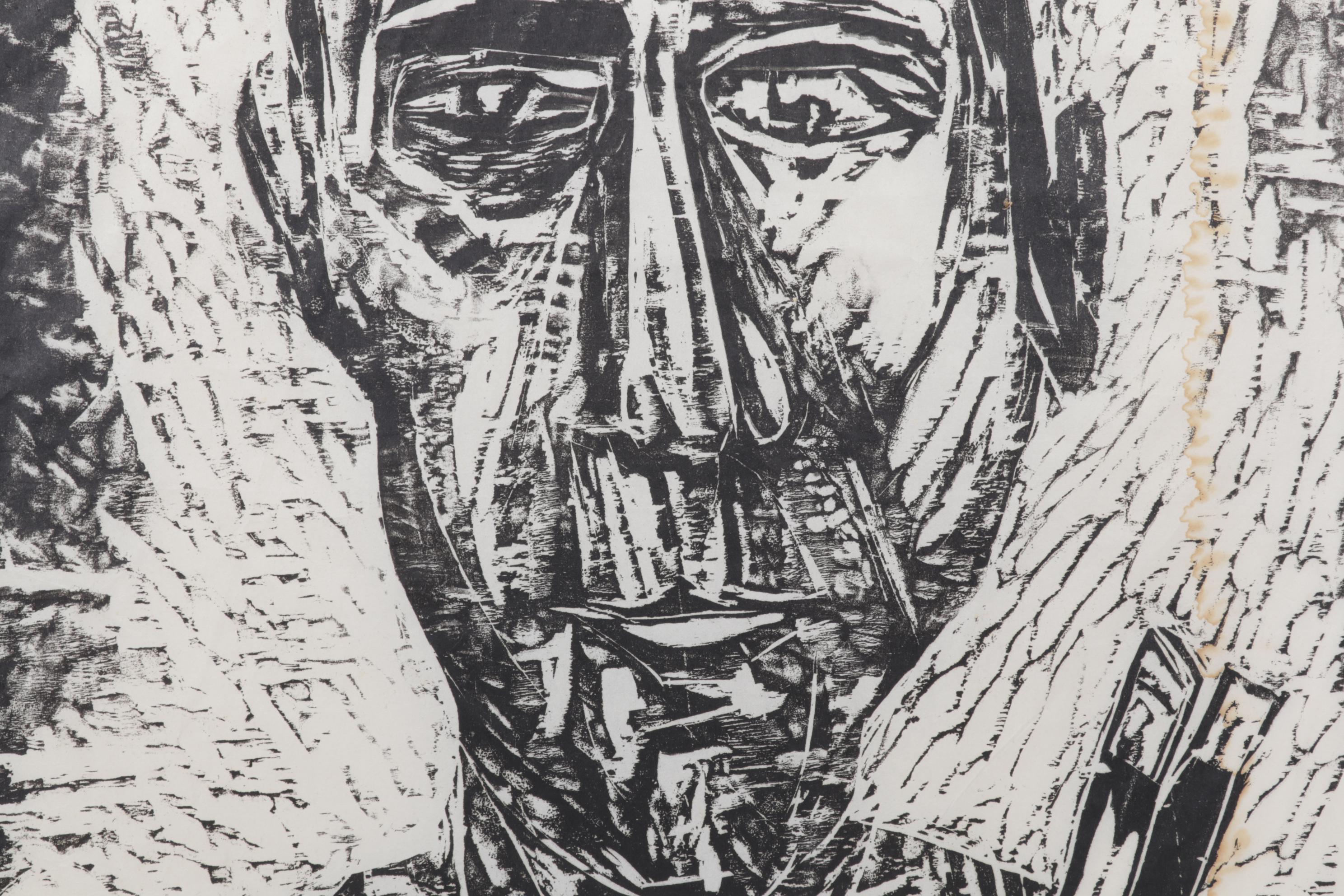 Sidney Chafetz Woodcut "Otto Ritratto," 1959