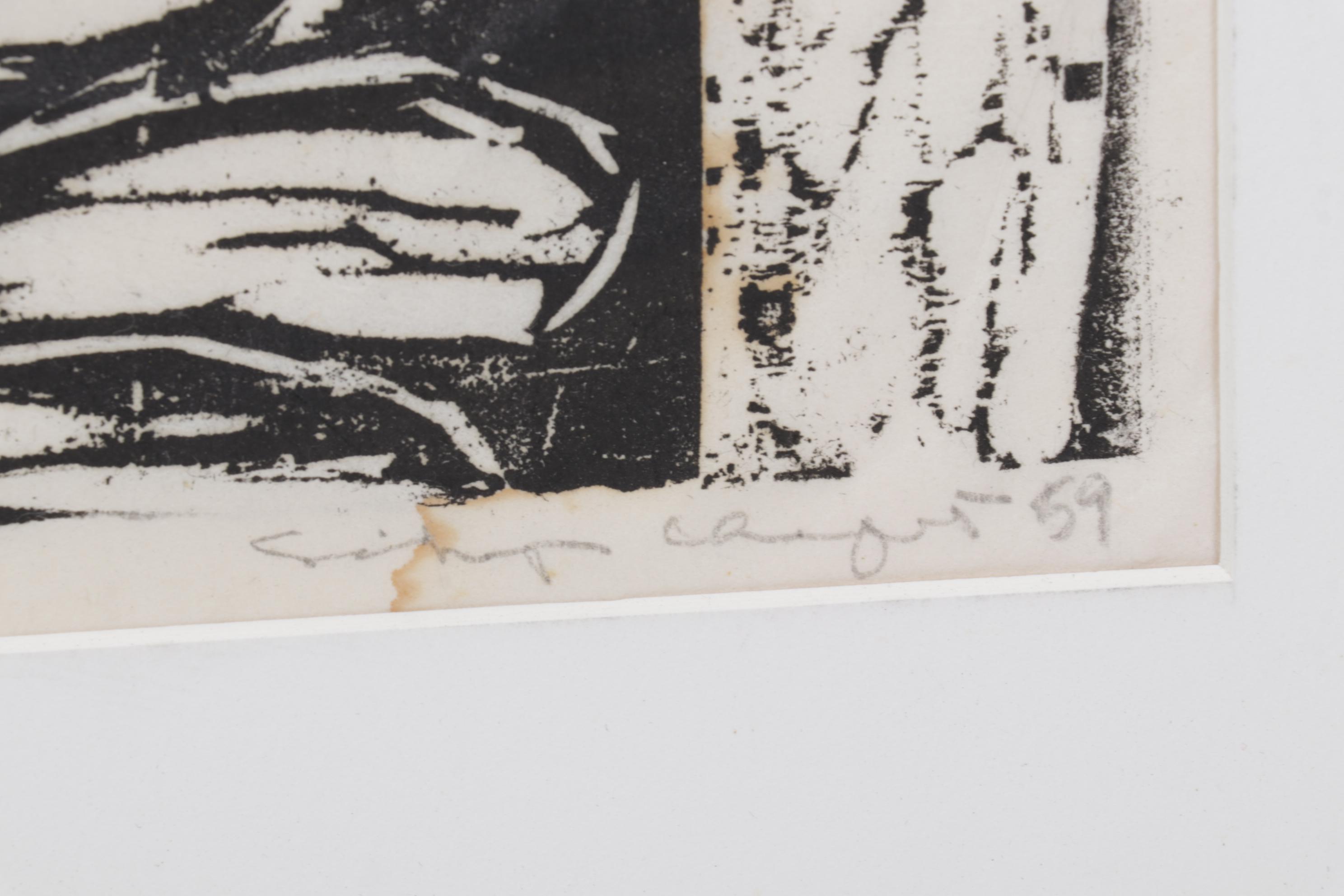 Sidney Chafetz Woodcut "Otto Ritratto," 1959