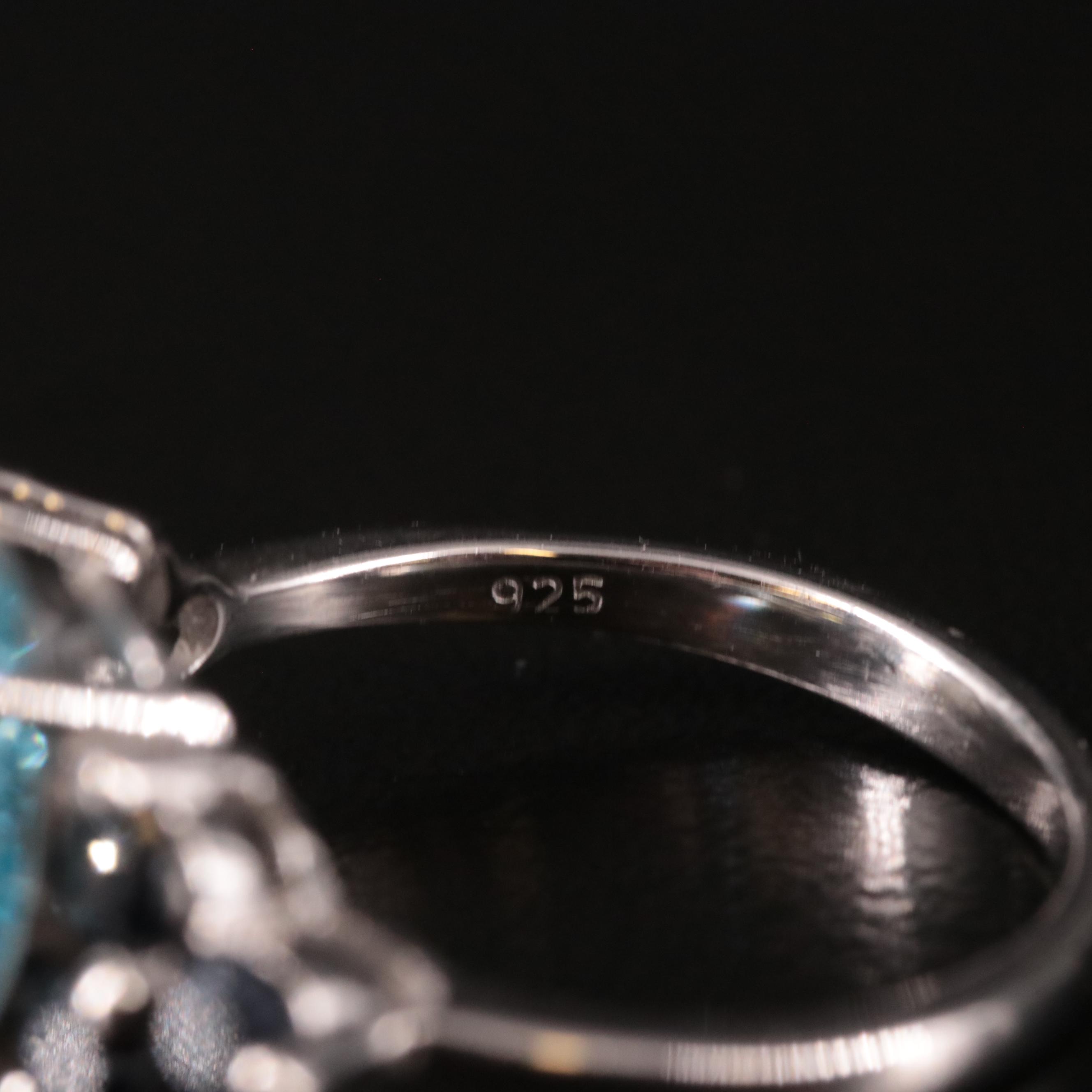 Sterling Blue Topaz and Sapphire Ring