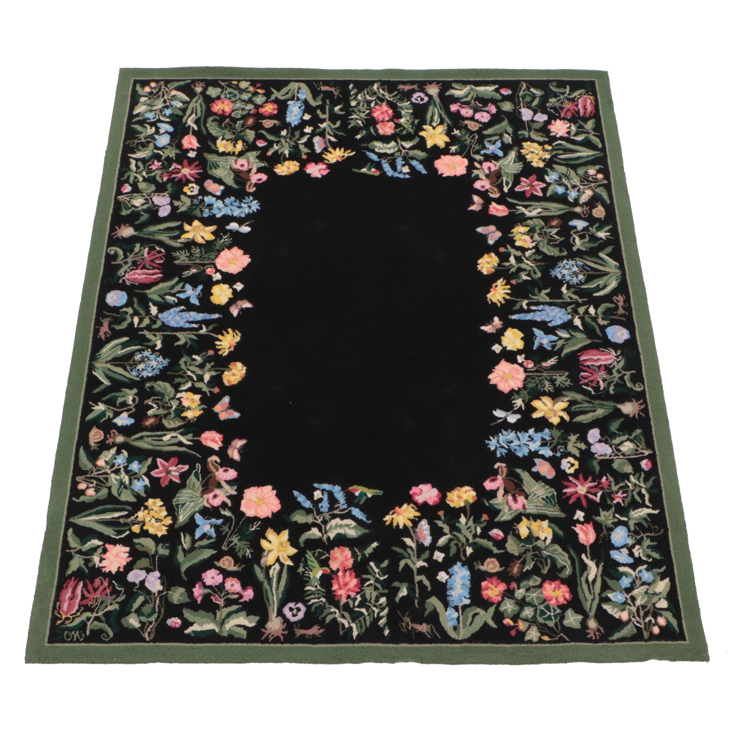 6'11 x 8'8 Hand-Hooked Claire Murray Botanical Area Rug