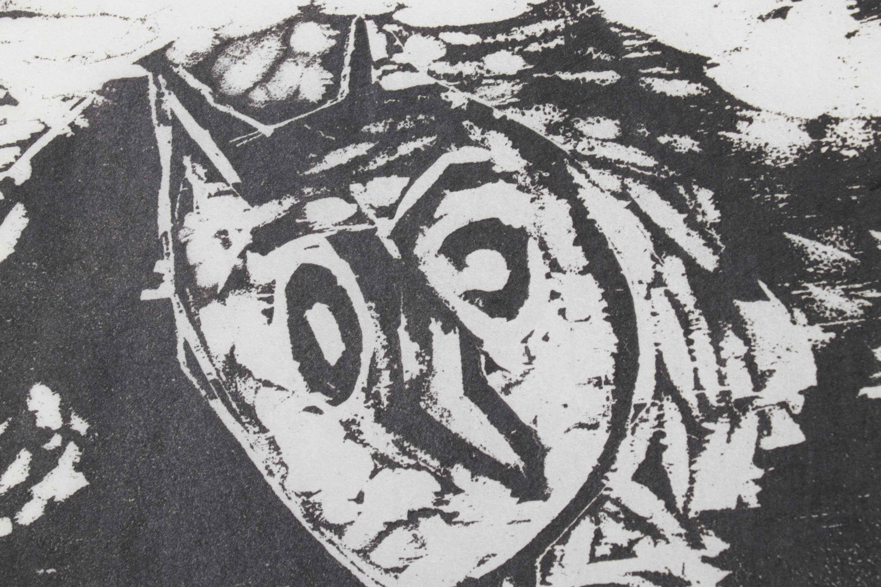 Sidney Chafetz Woodcut "Message From Delphi," 1971