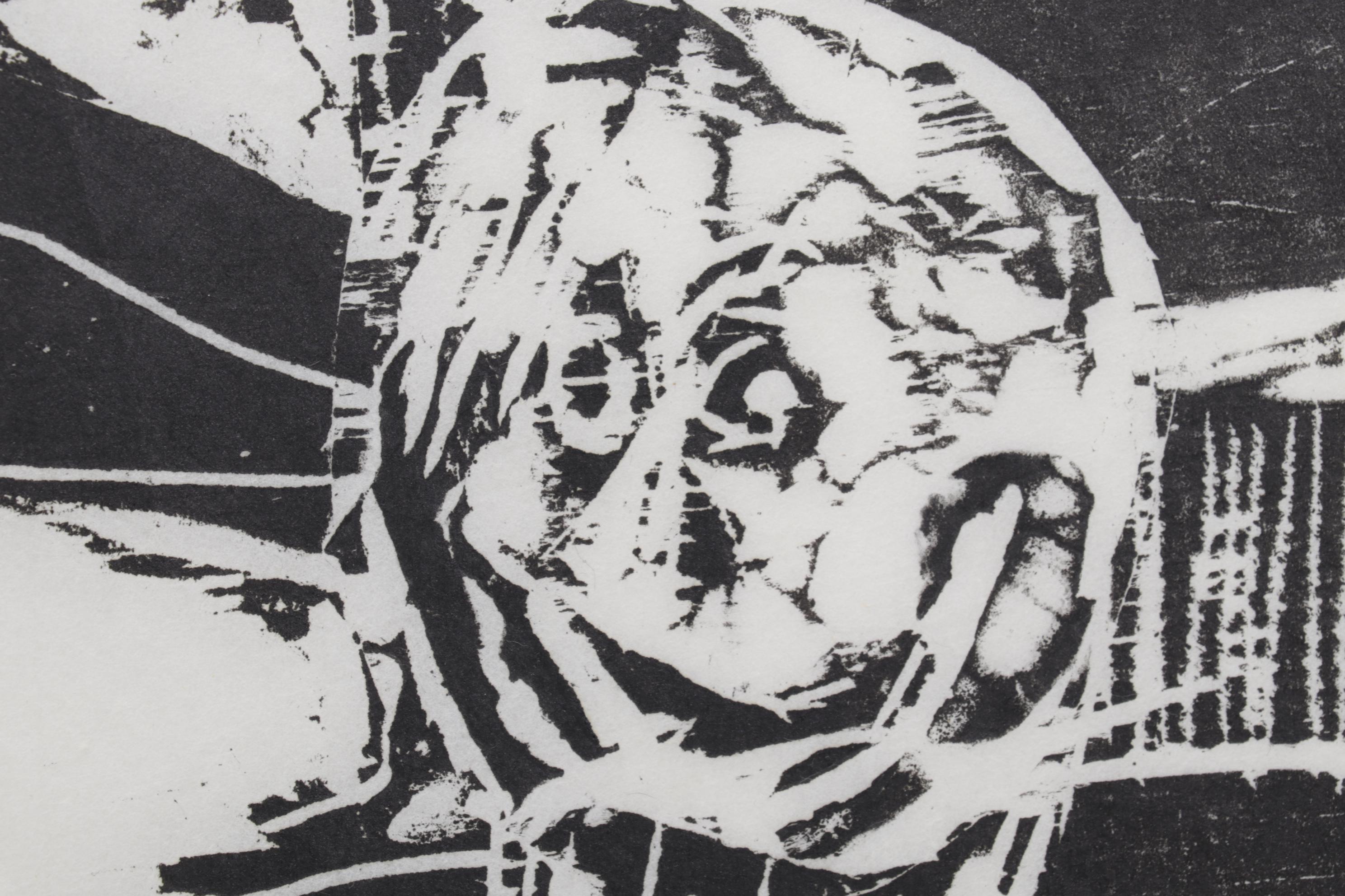 Sidney Chafetz Woodcut "Message From Delphi," 1971