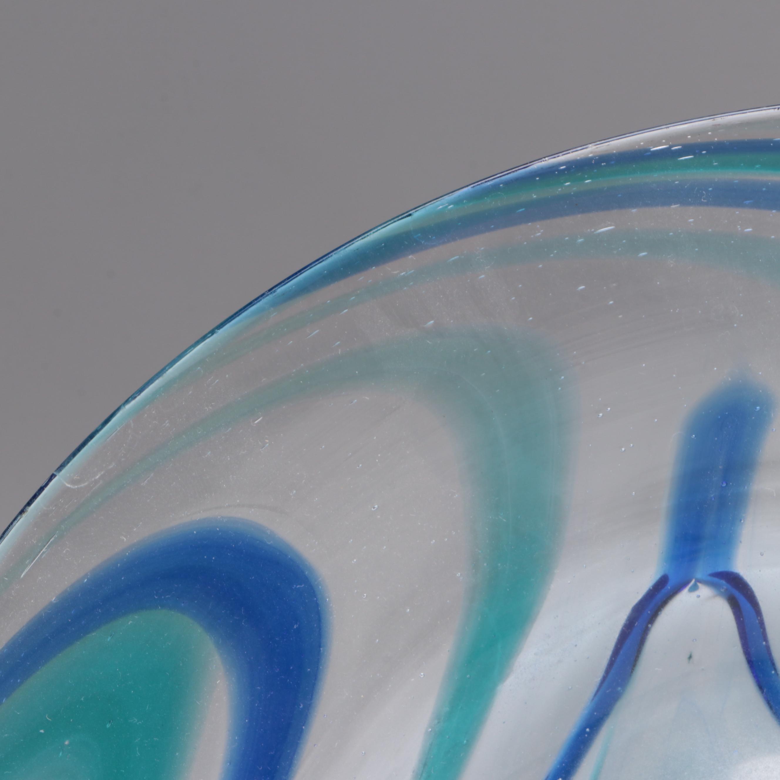 Swirled Art Glass Goblets and Plates