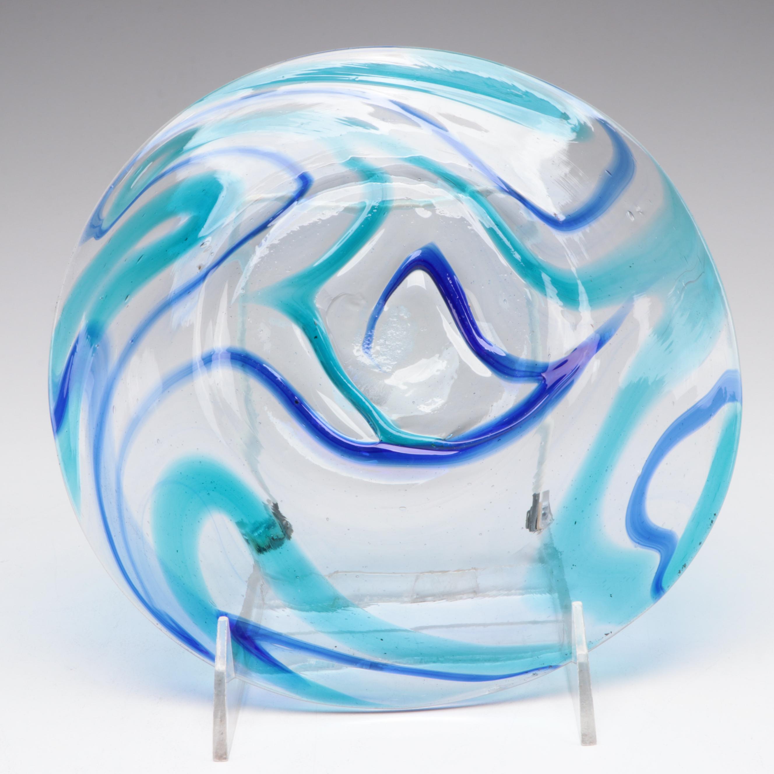 Swirled Art Glass Goblets and Plates