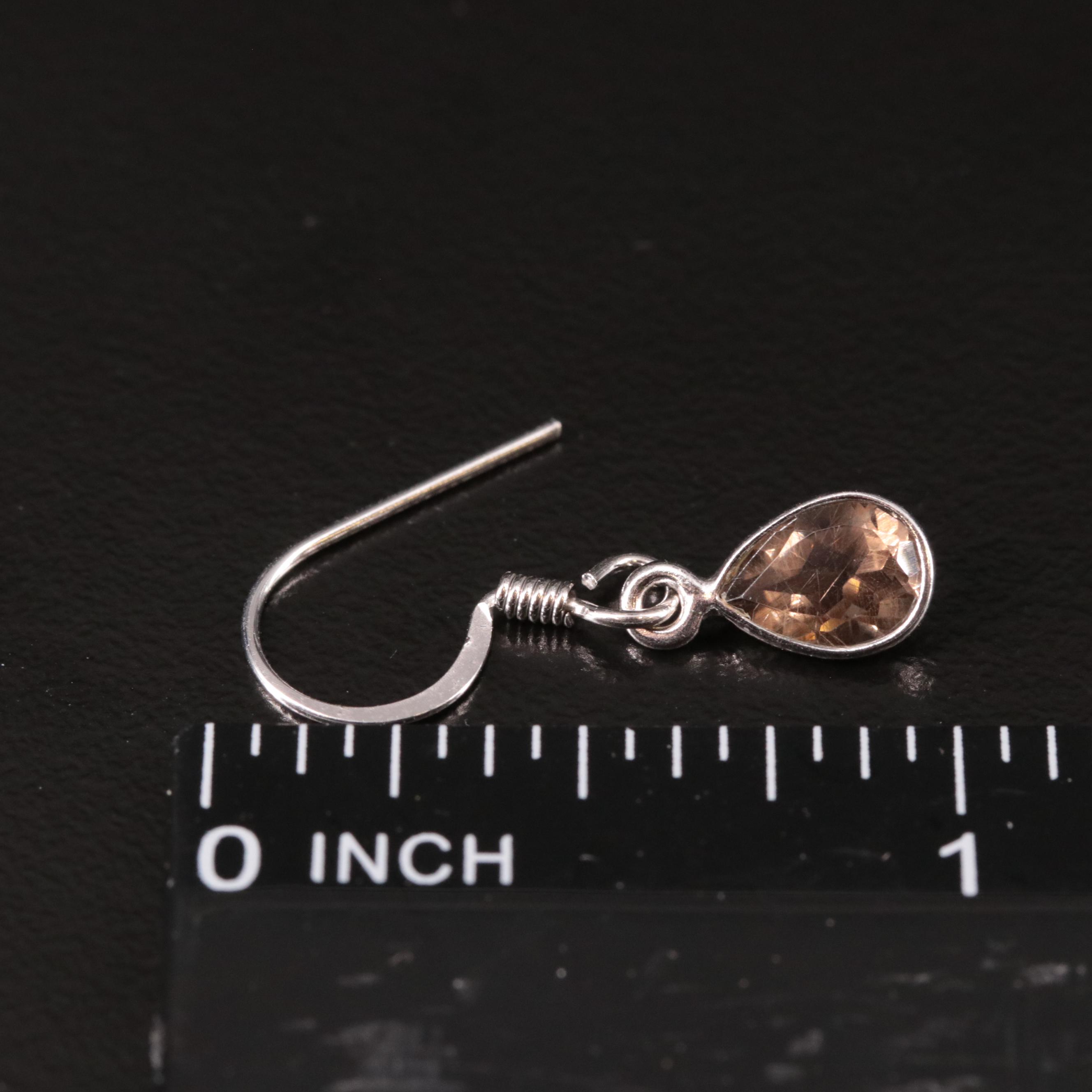 Sterling Smoky Quartz Drop Earrings