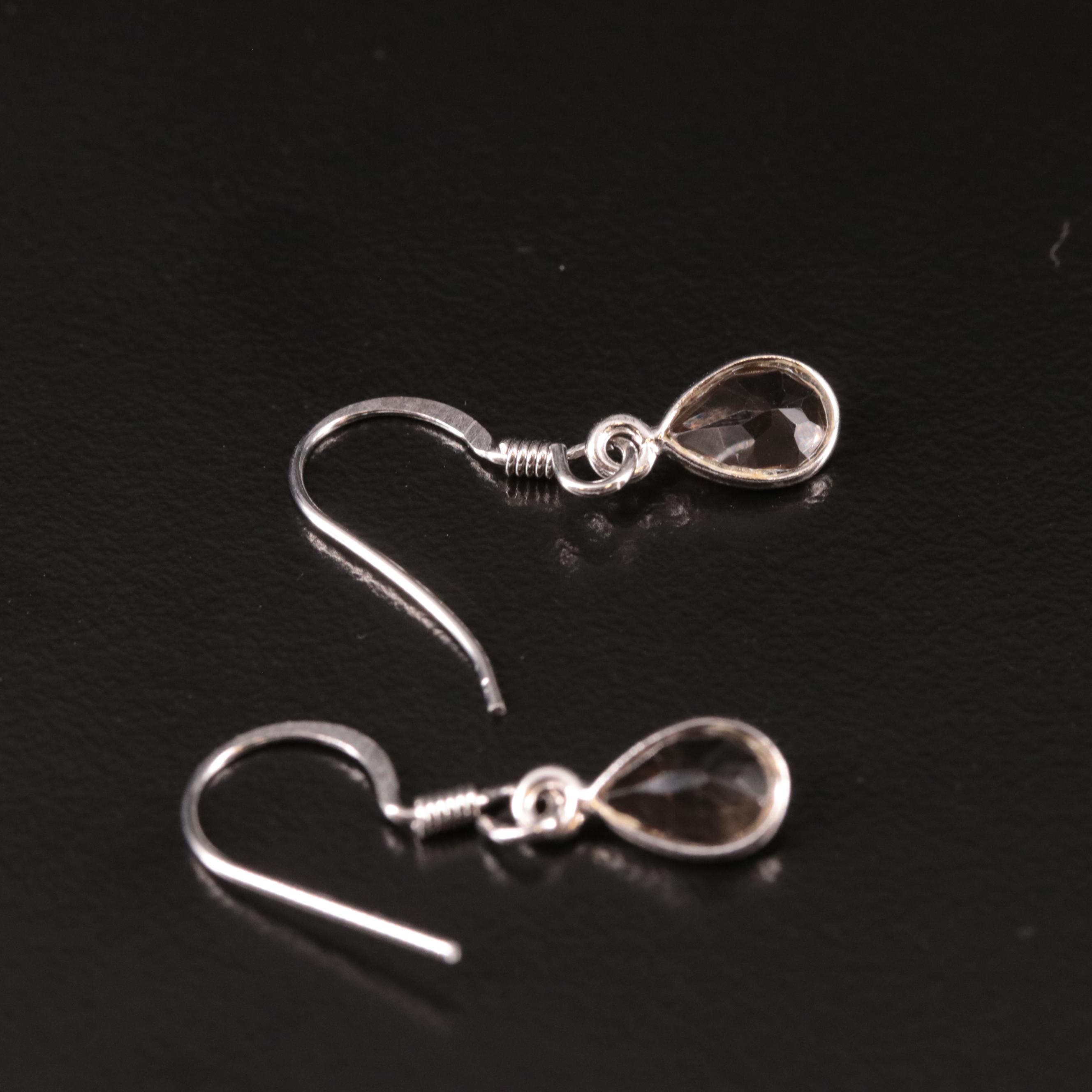 Sterling Smoky Quartz Drop Earrings