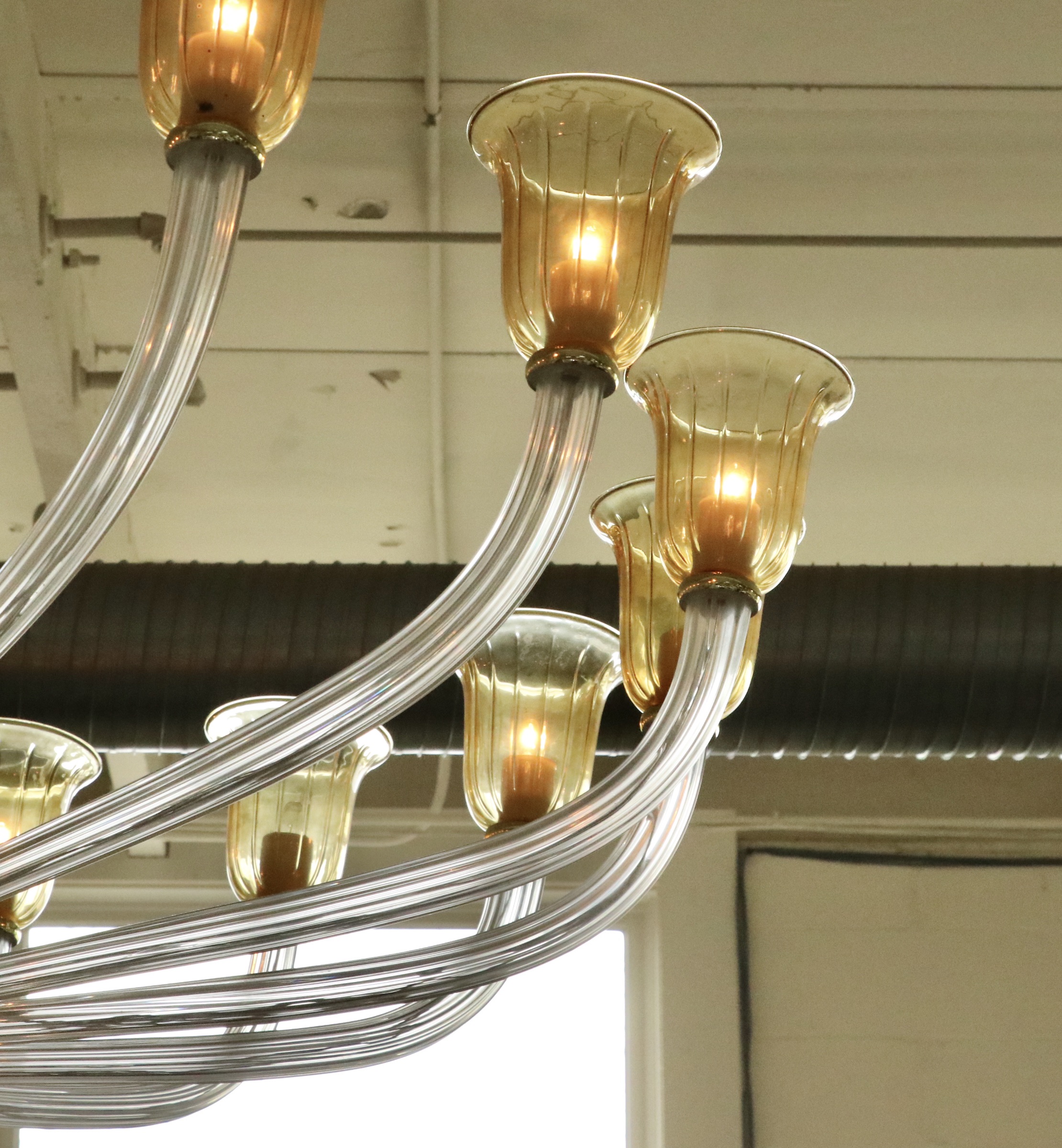 Cyan Design Vetrai Collection 16-Arm Glass Chandelier with Amber Glass Shades