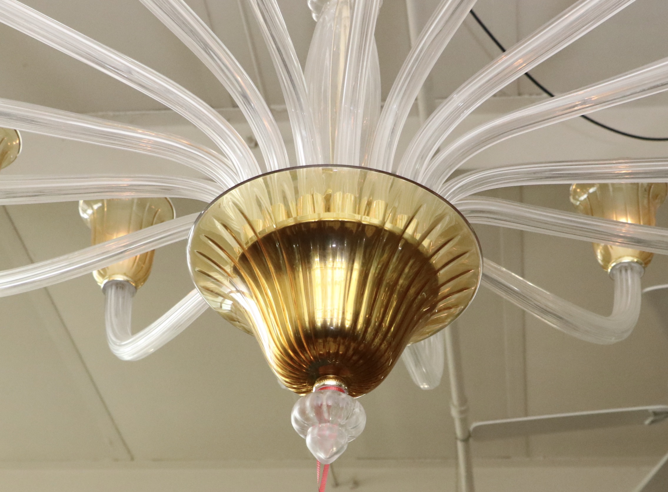 Cyan Design Vetrai Collection 16-Arm Glass Chandelier with Amber Glass Shades