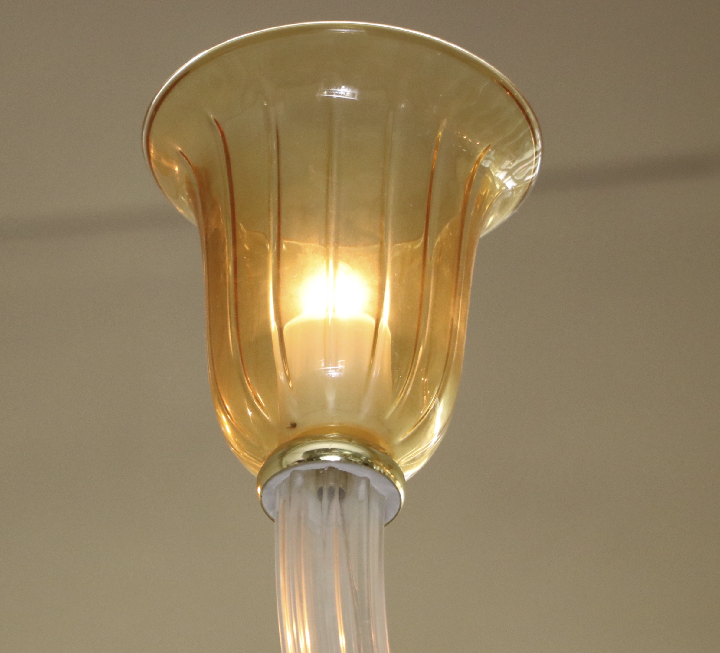 Cyan Design Vetrai Collection 16-Arm Glass Chandelier with Amber Glass Shades