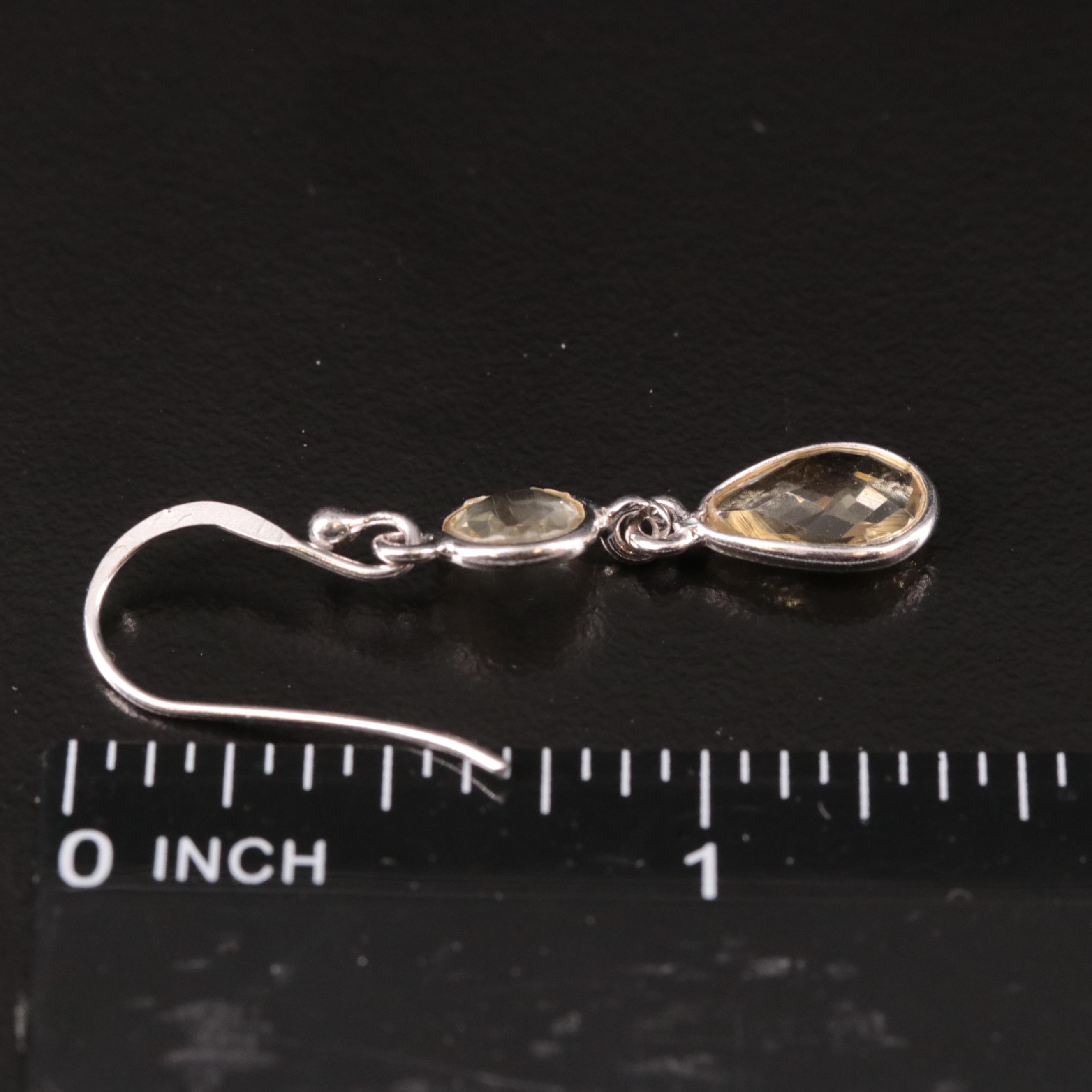 Sterling Citrine Drop Earrings