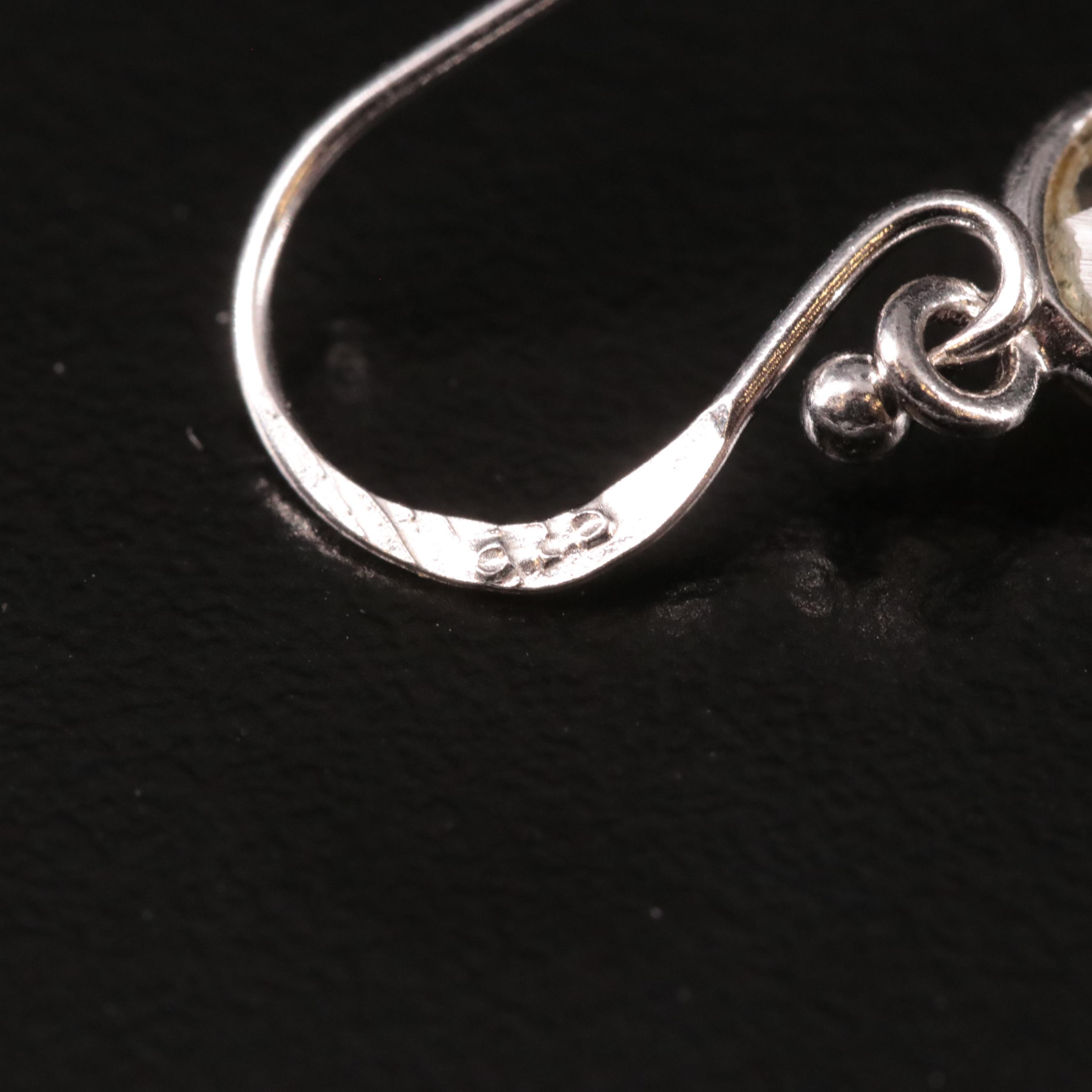 Sterling Citrine Drop Earrings