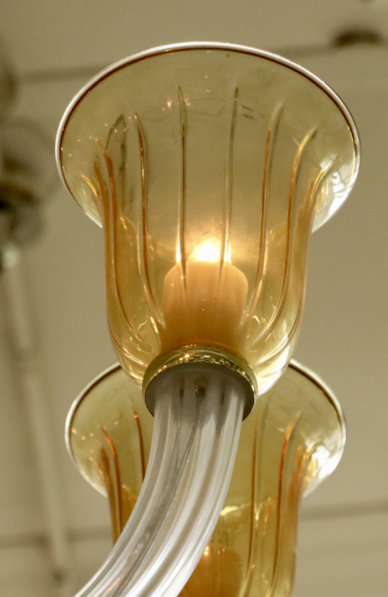 Cyan Design Vetrai Collection 16-Arm Glass Chandelier with Amber Glass Shades