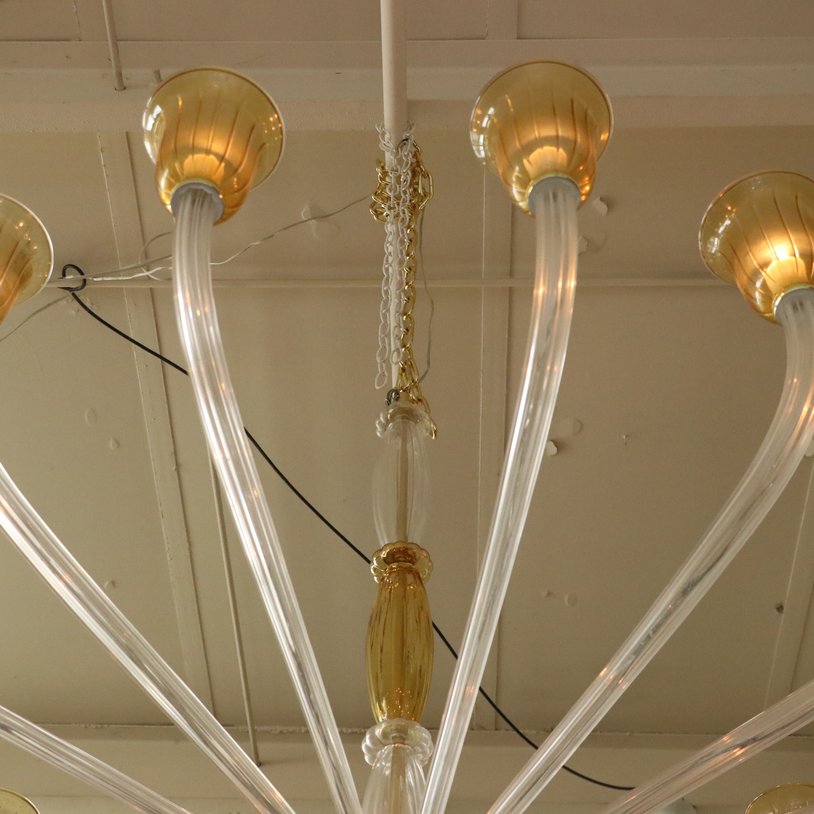 Cyan Design Vetrai Collection 16-Arm Glass Chandelier with Amber Glass Shades