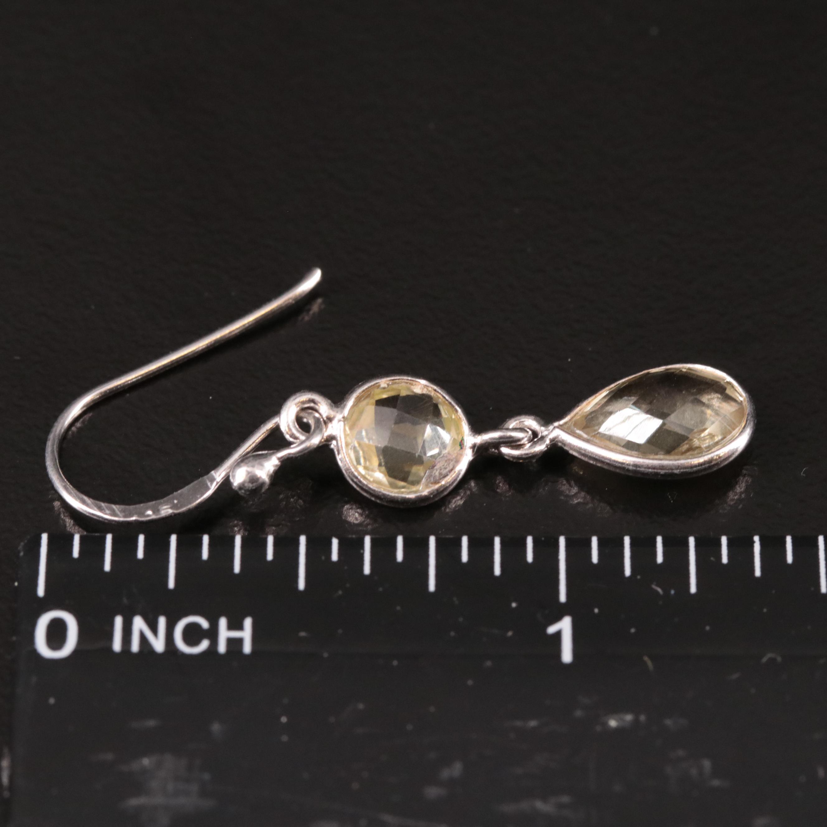 Sterling Citrine Drop Earrings