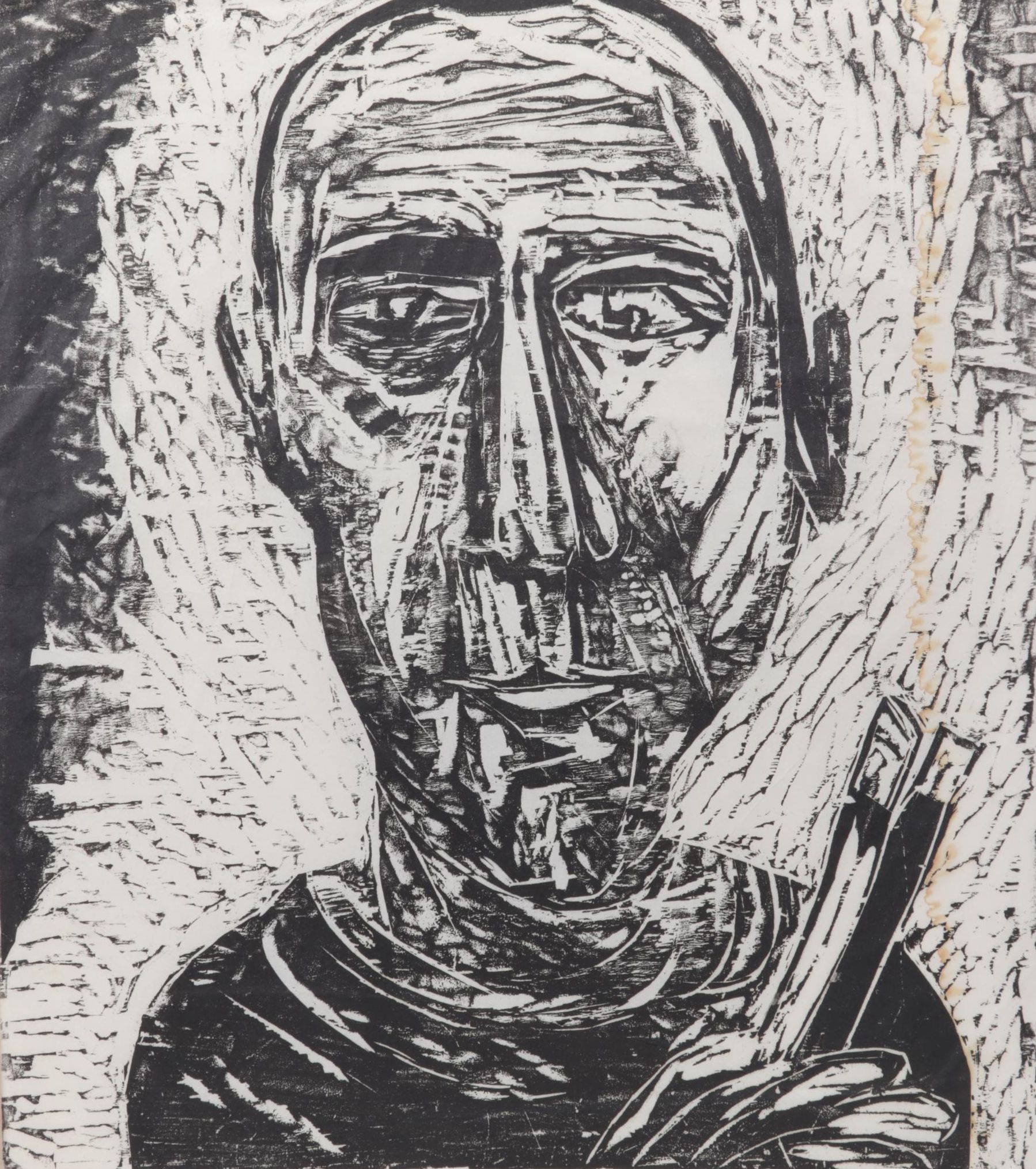 Sidney Chafetz Woodcut "Otto Ritratto," 1959