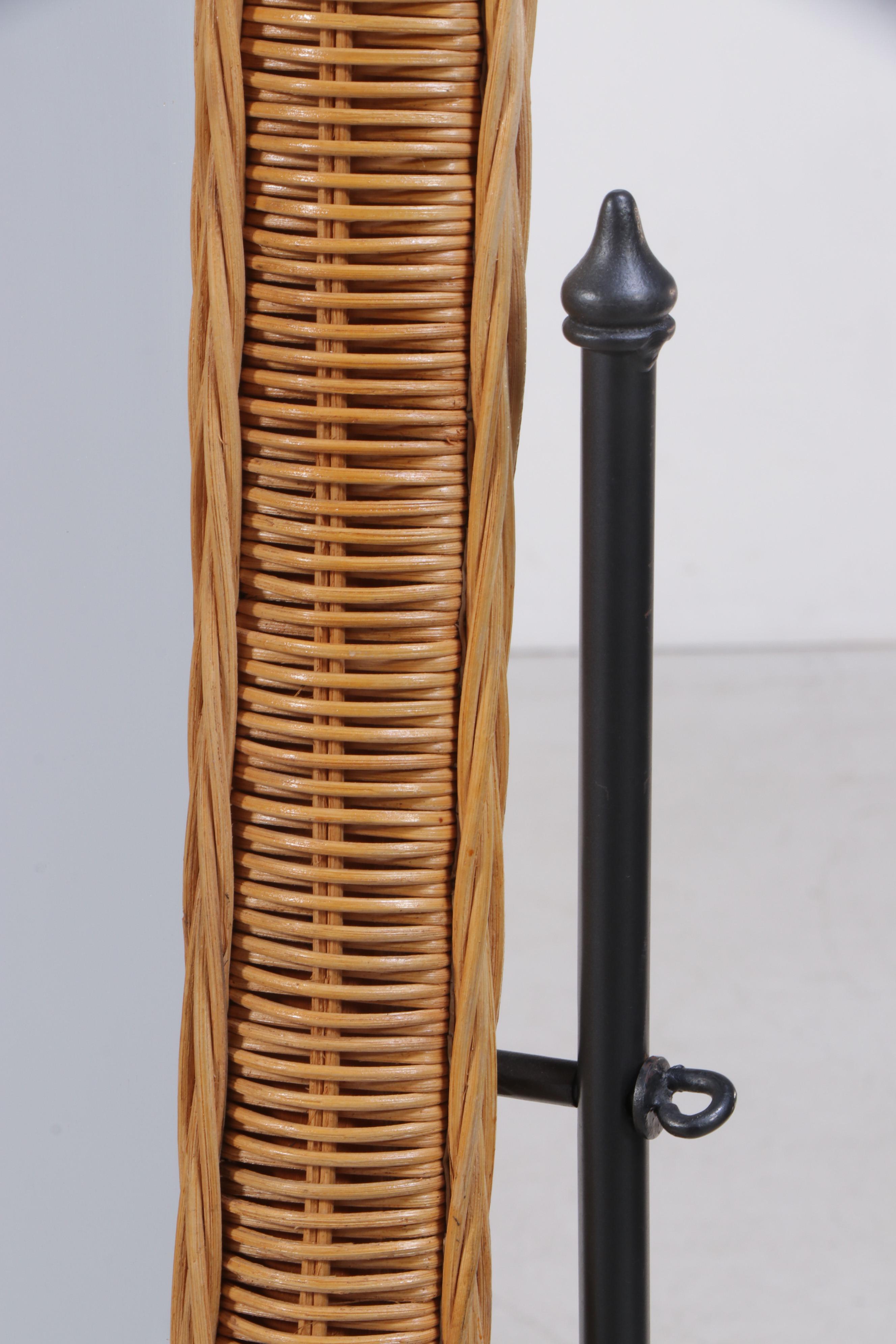 Wicker Weave Rattan Cheval Mirror