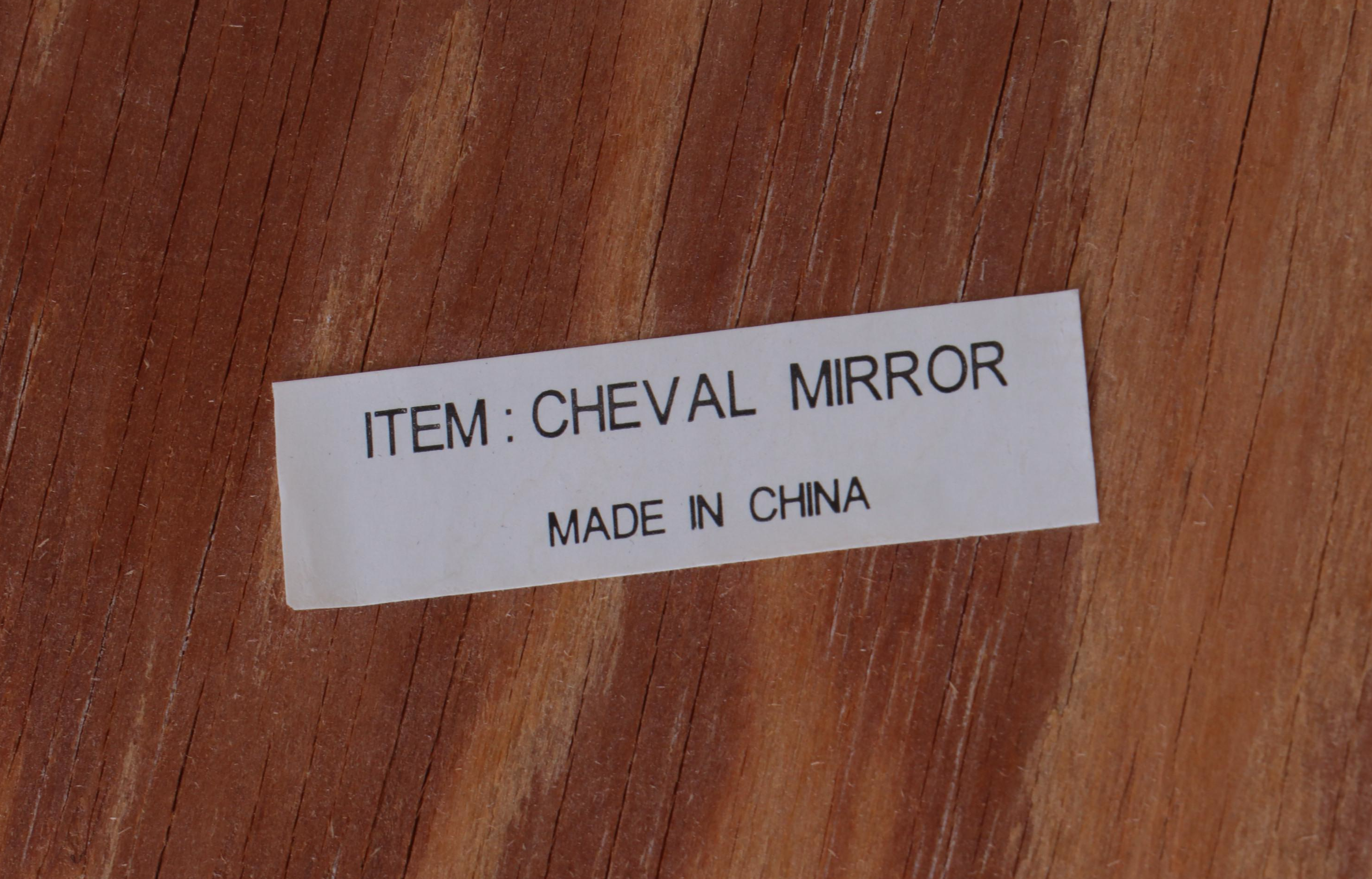 Wicker Weave Rattan Cheval Mirror