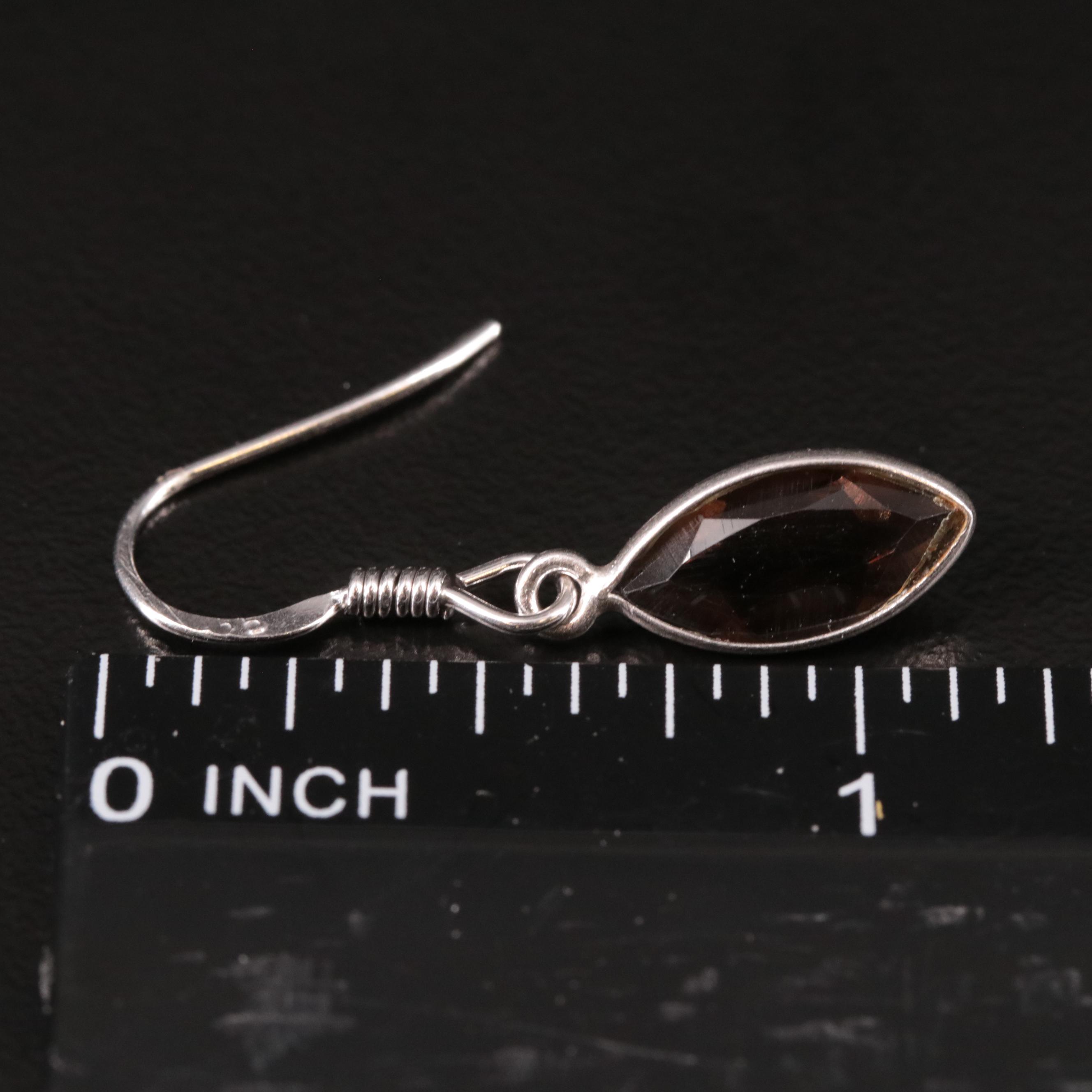 Sterling Smoky Quartz Drop Earrings