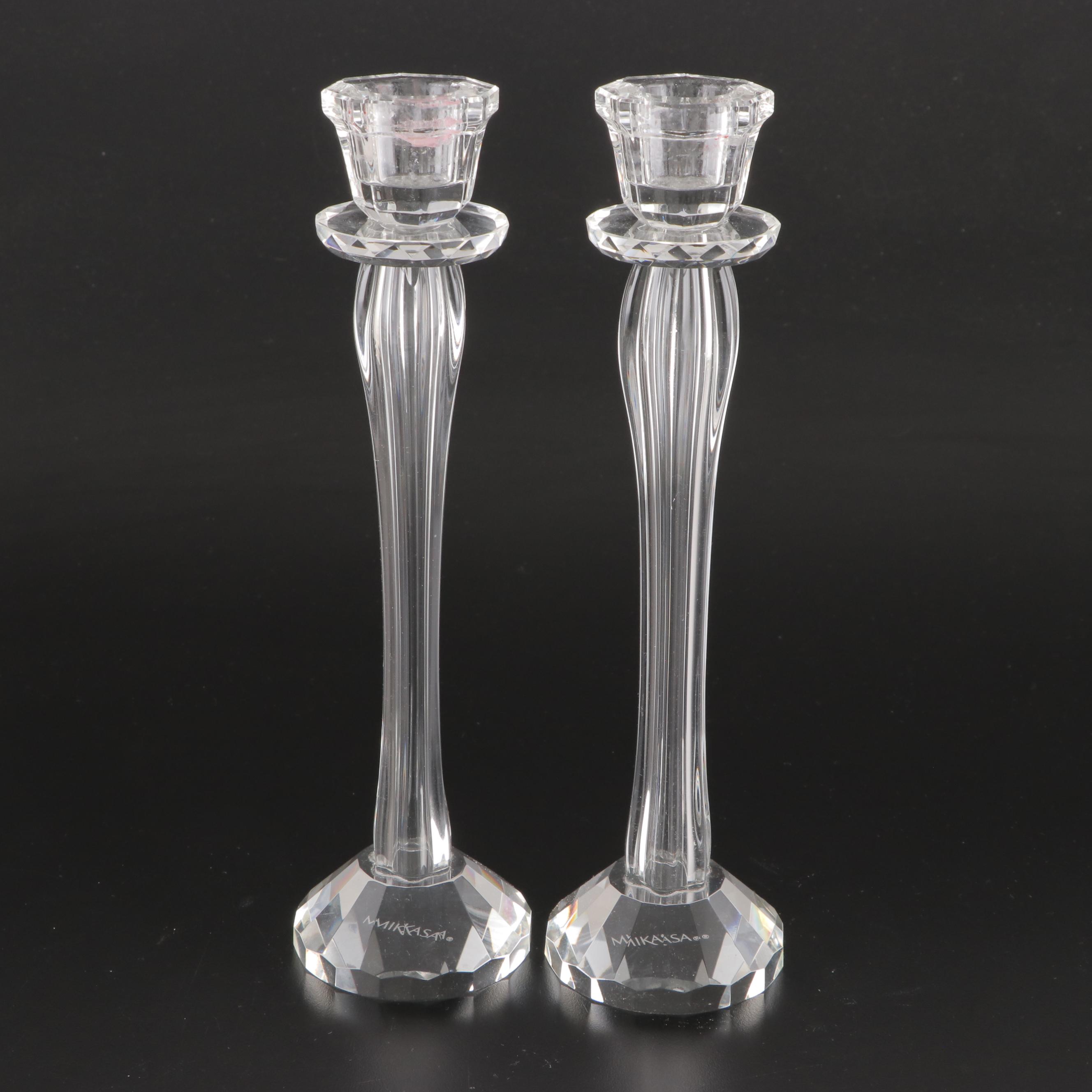 Mikasa Faceted Candlesticks with Other Decorative Boxes