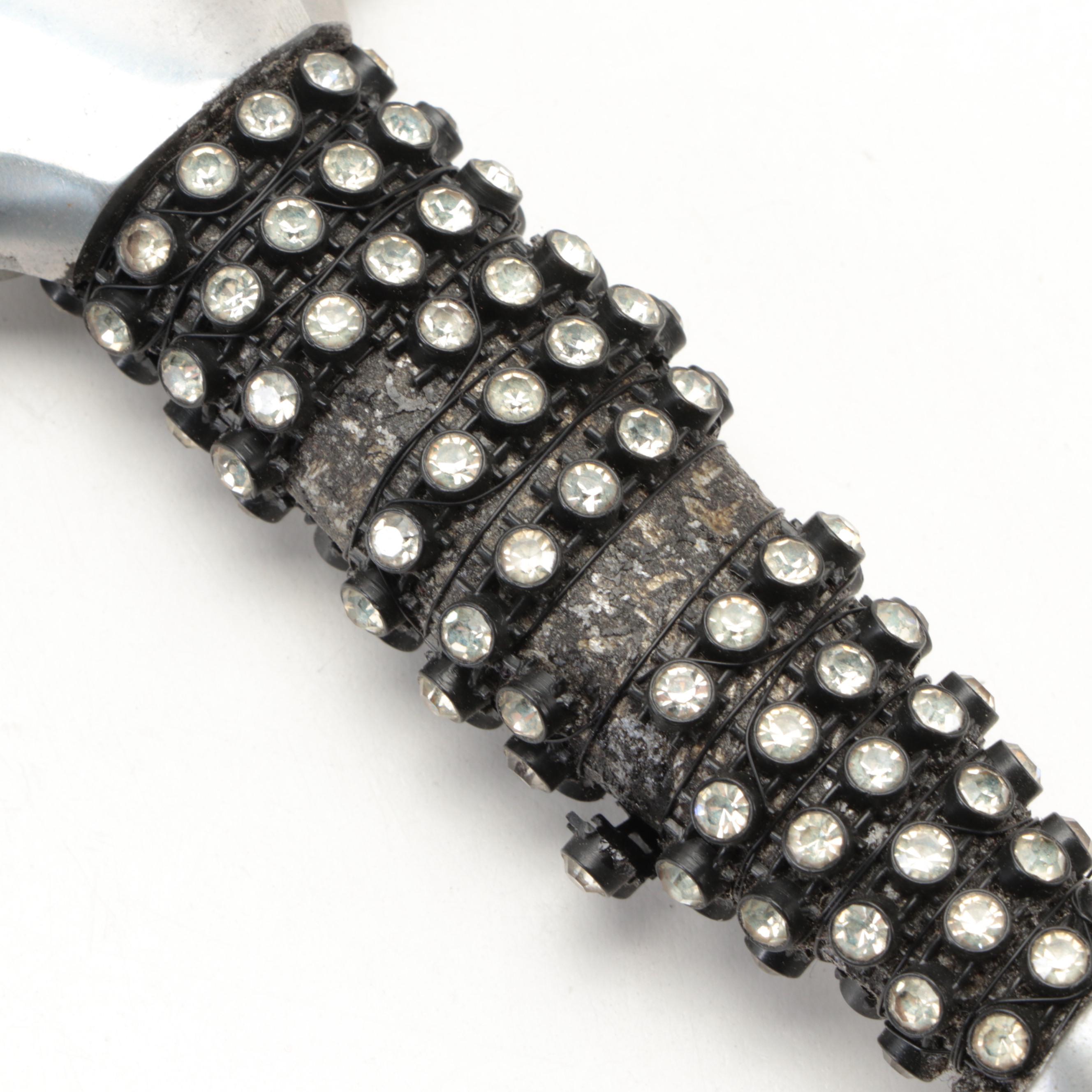 Rhinestone Embellished Dagger with Leather Sheath