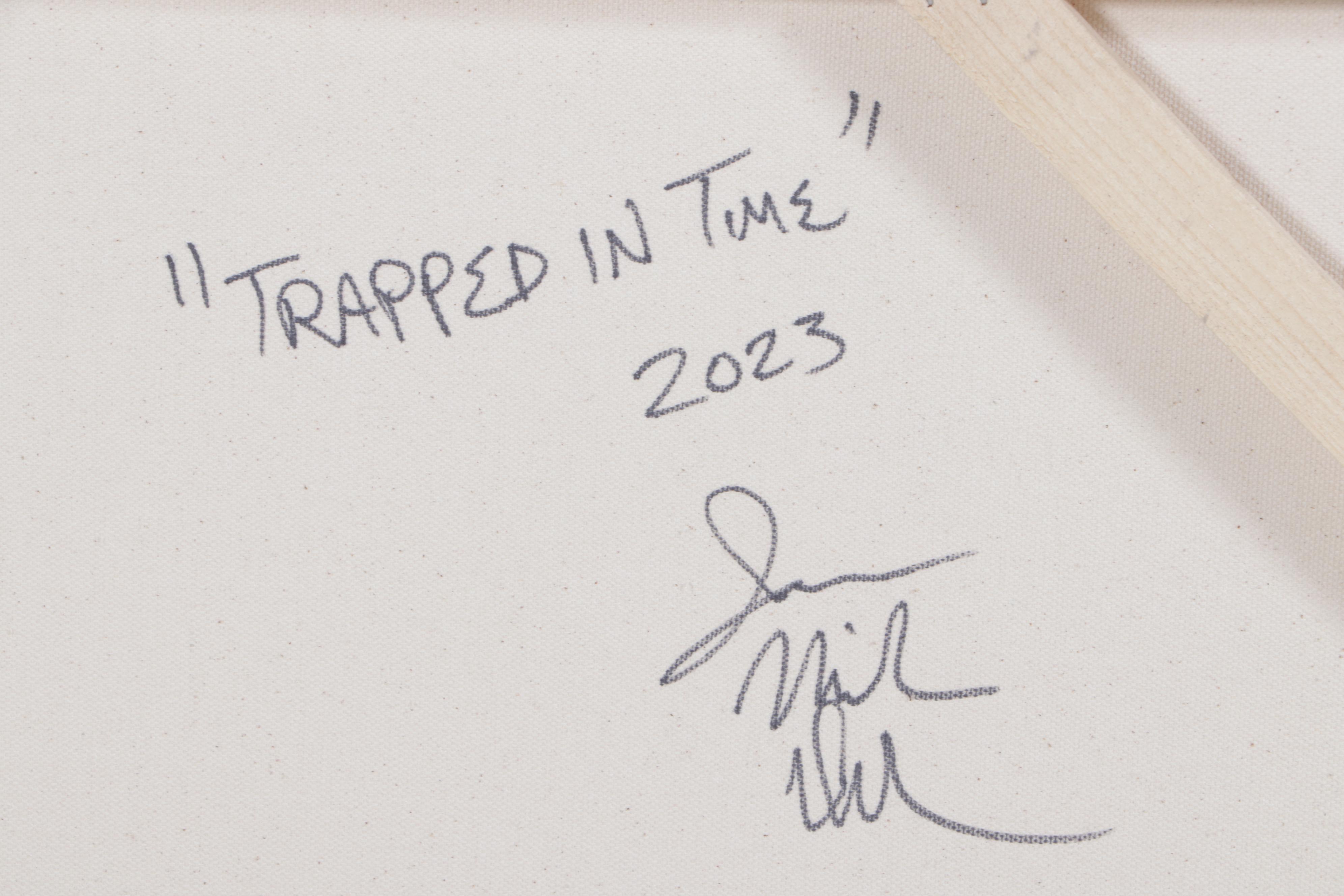 Jason Michael Durham Abstract Mixed Media Painting "Trapped in Time," 2023