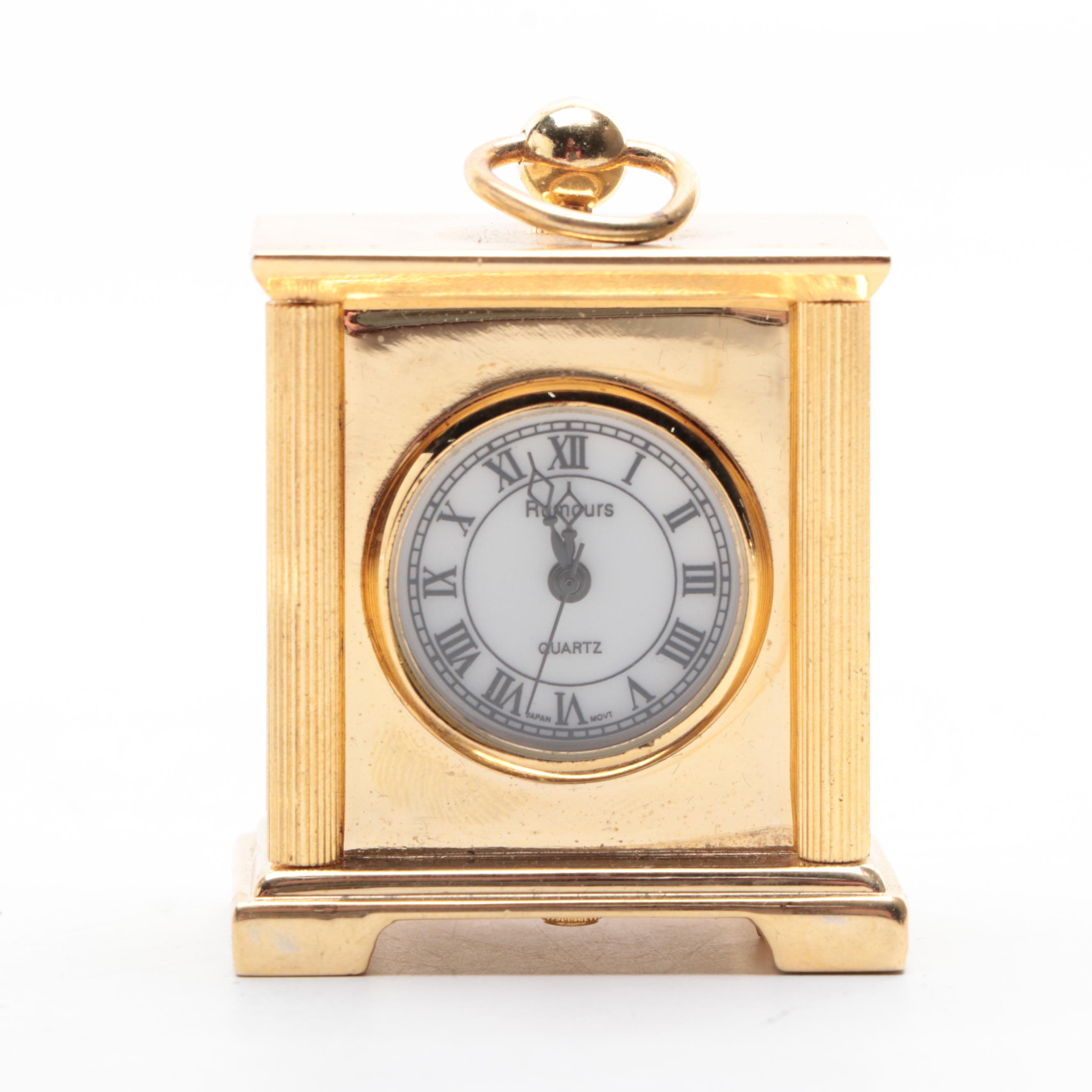 Miniature Brass Quartz Clocks and Cuckoo Clock Figurine