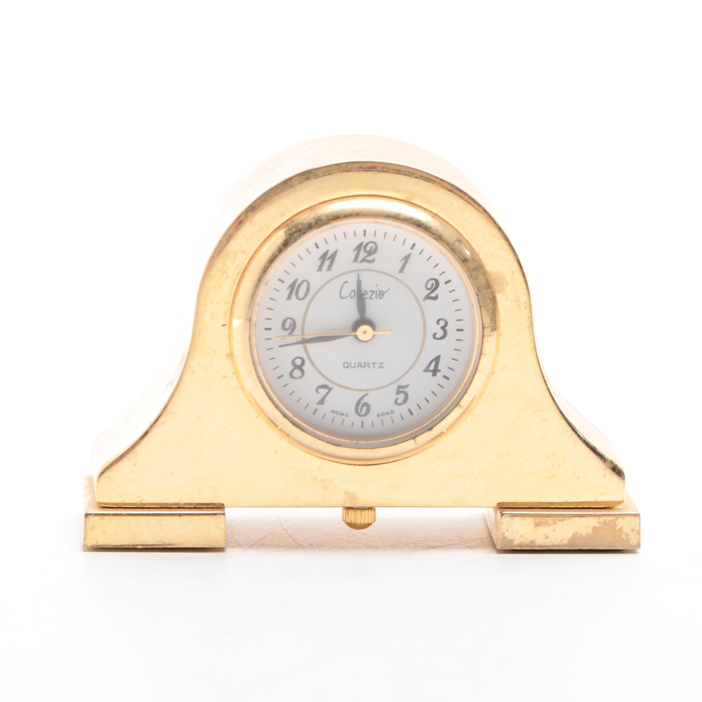 Miniature Brass Quartz Clocks and Cuckoo Clock Figurine