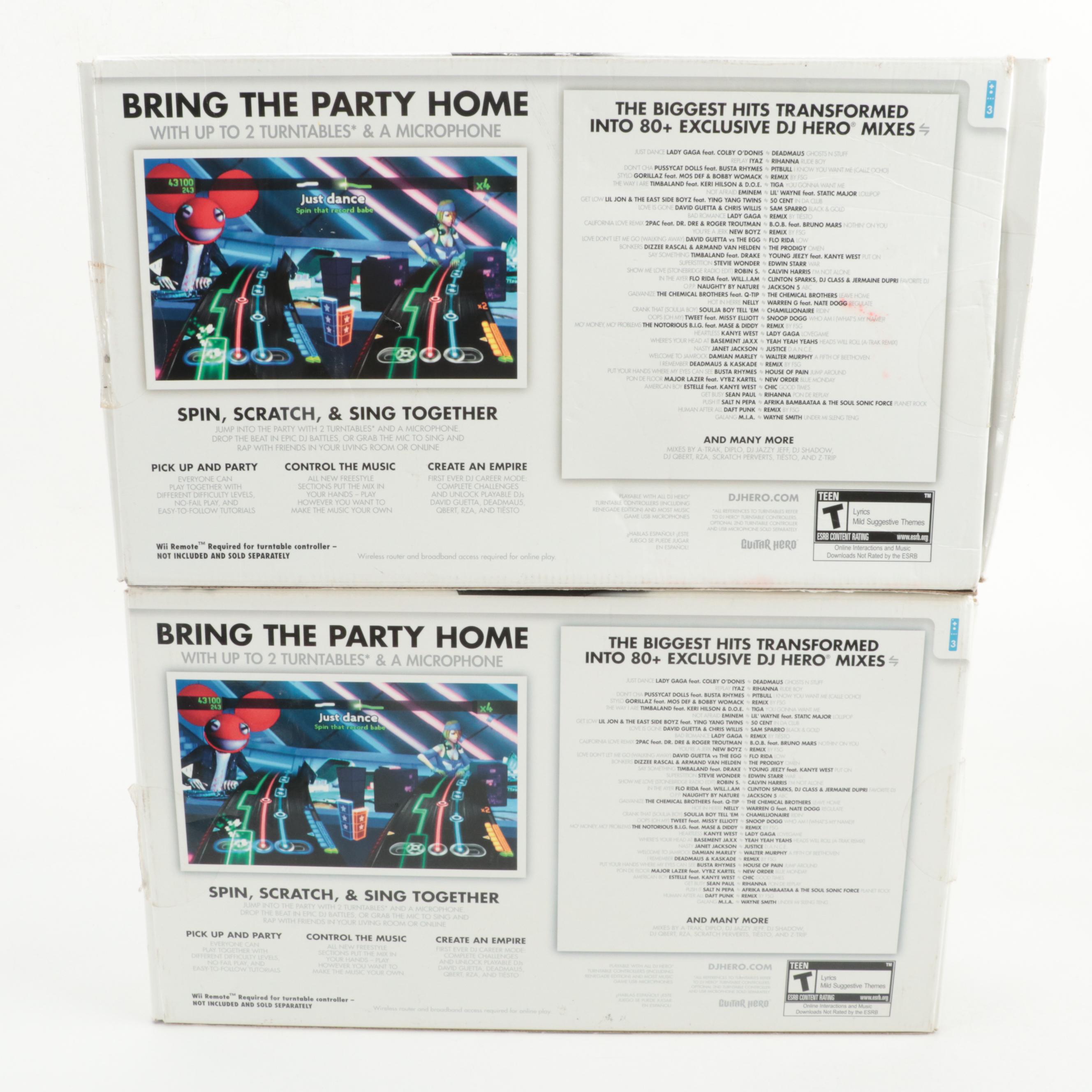 Playstation 2 DJ Hero with Two Wii DJ Hero 2 Video Game Turntable Bundles