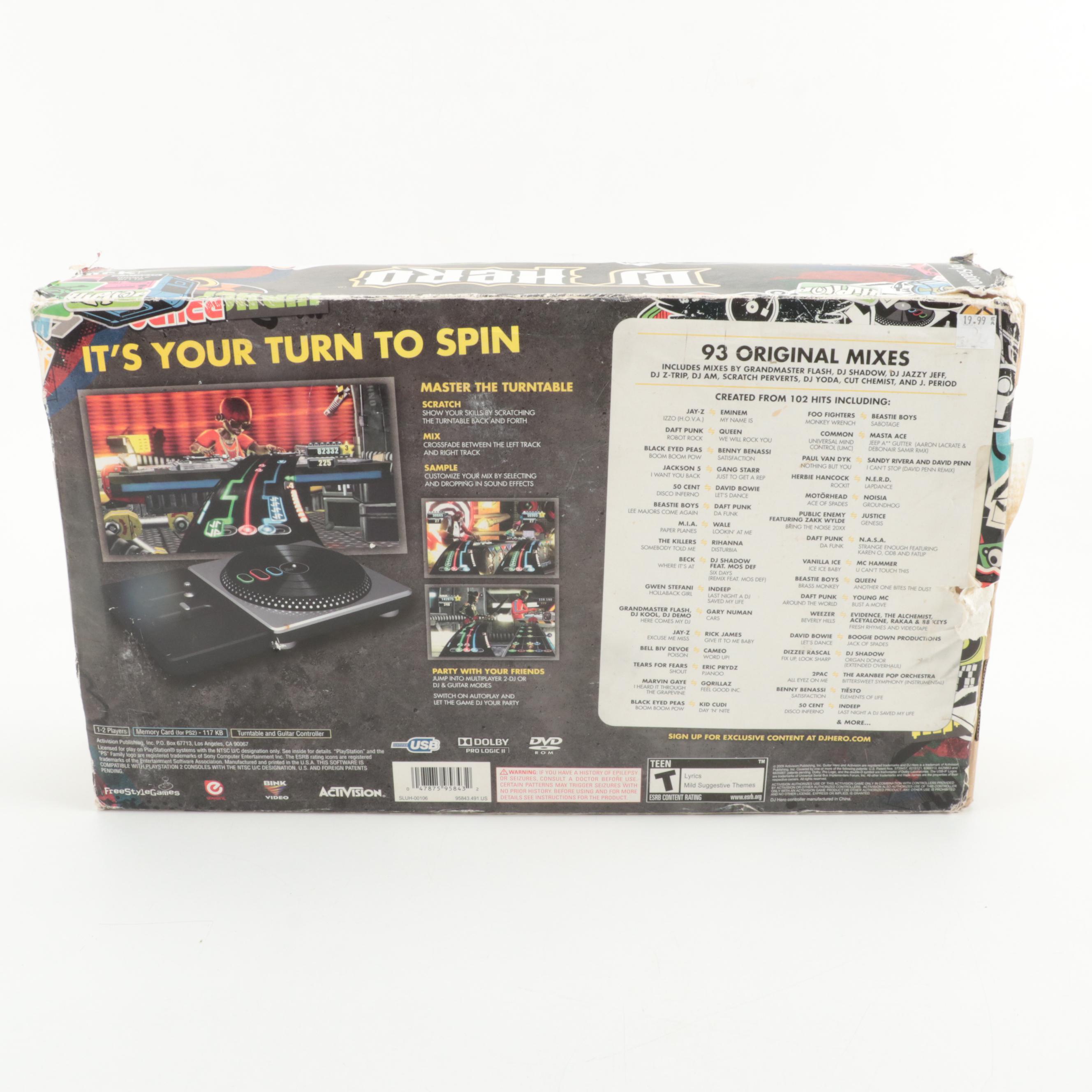 Playstation 2 DJ Hero with Two Wii DJ Hero 2 Video Game Turntable Bundles