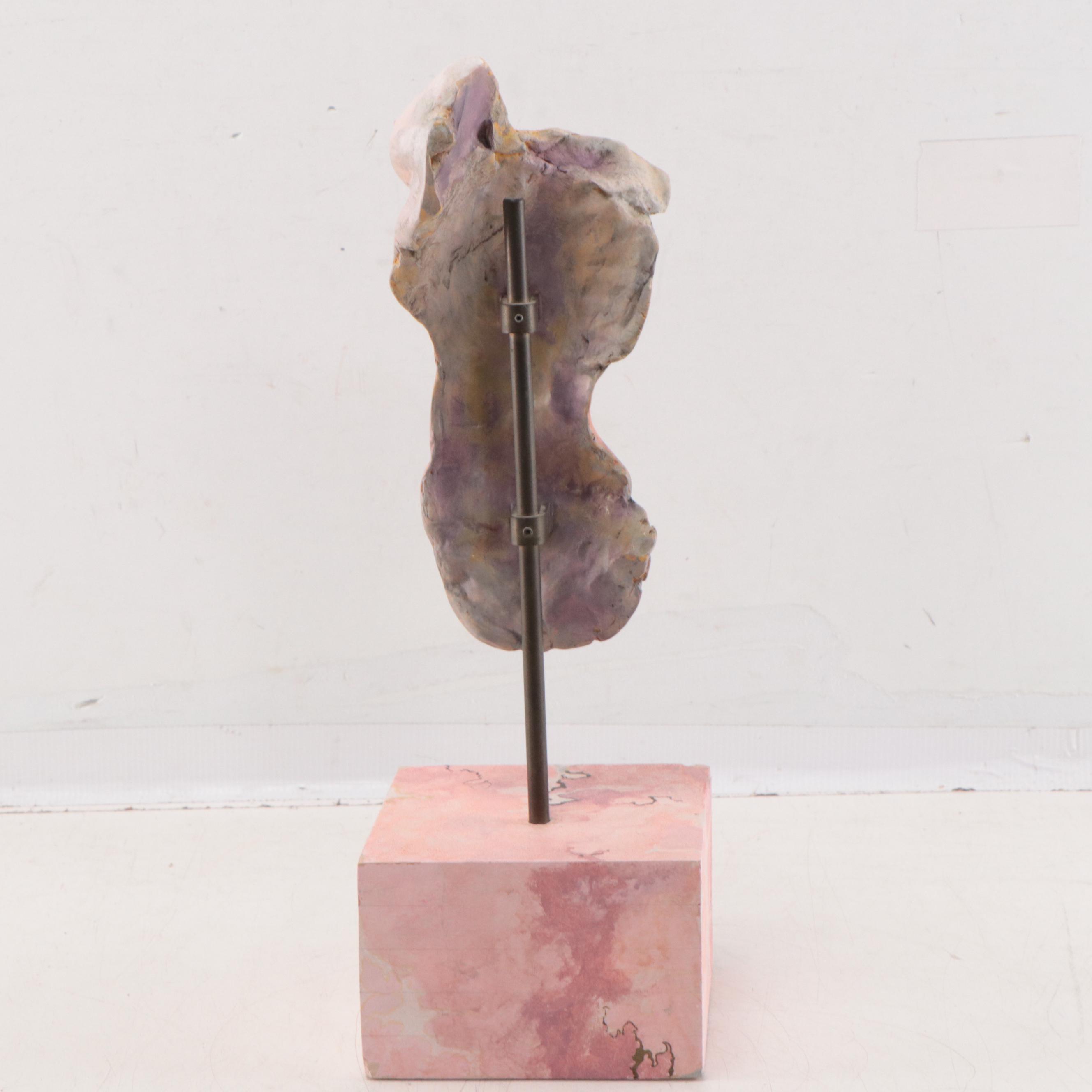 Hand-Painted Composite Sculpture of Female Torso, 1989