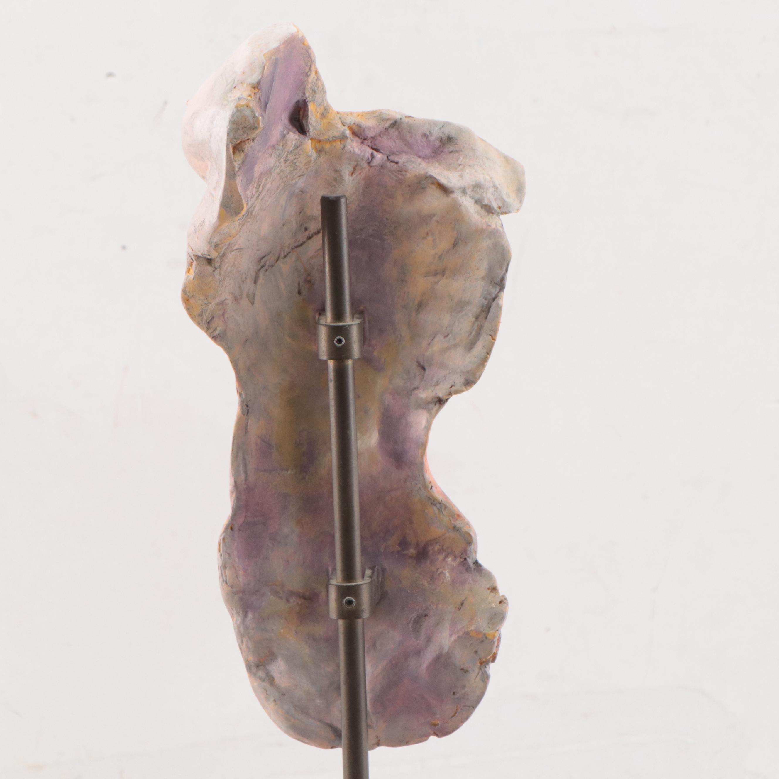 Hand-Painted Composite Sculpture of Female Torso, 1989