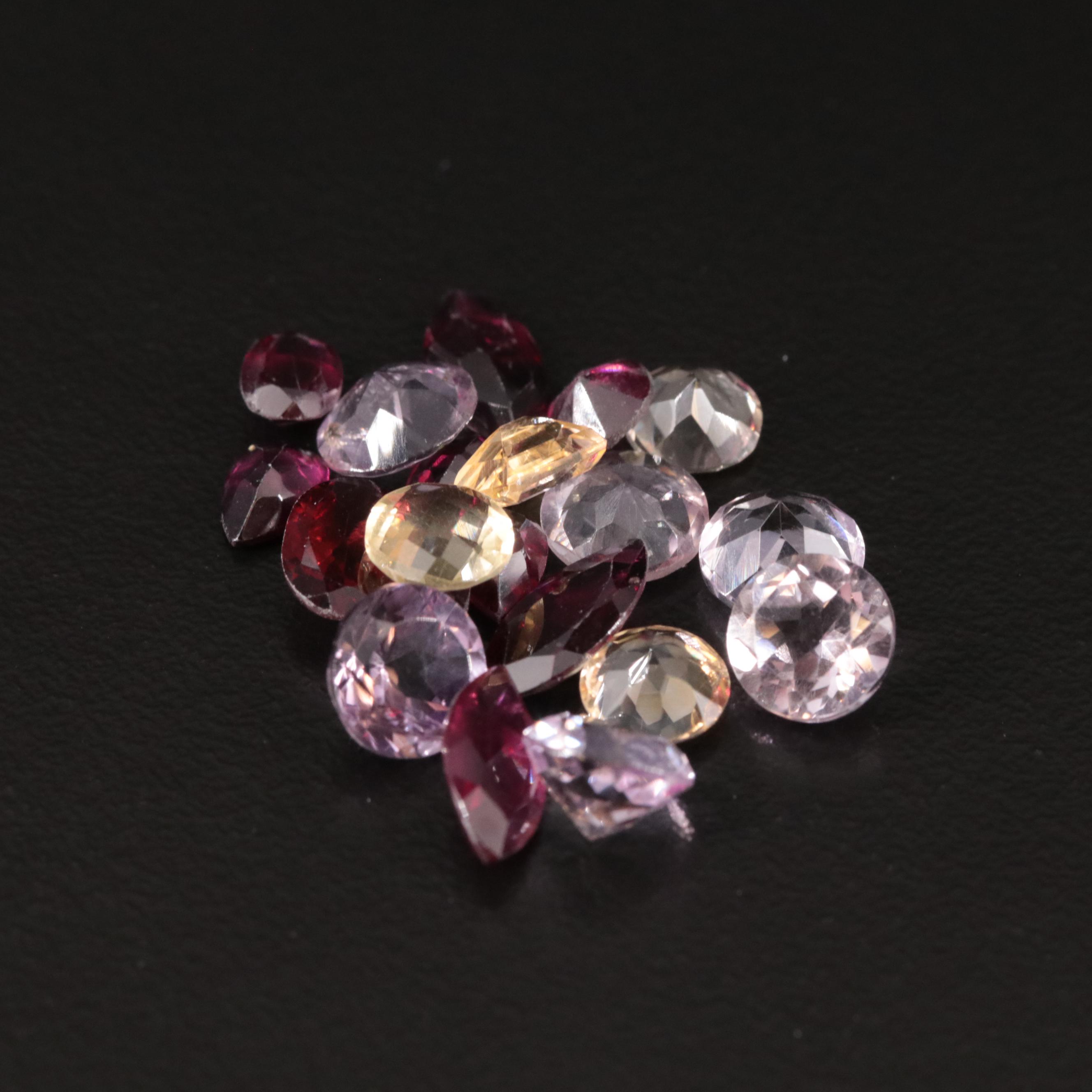 Loose 17.4 CTW Amethyst, Citrine, and Garnet Lot