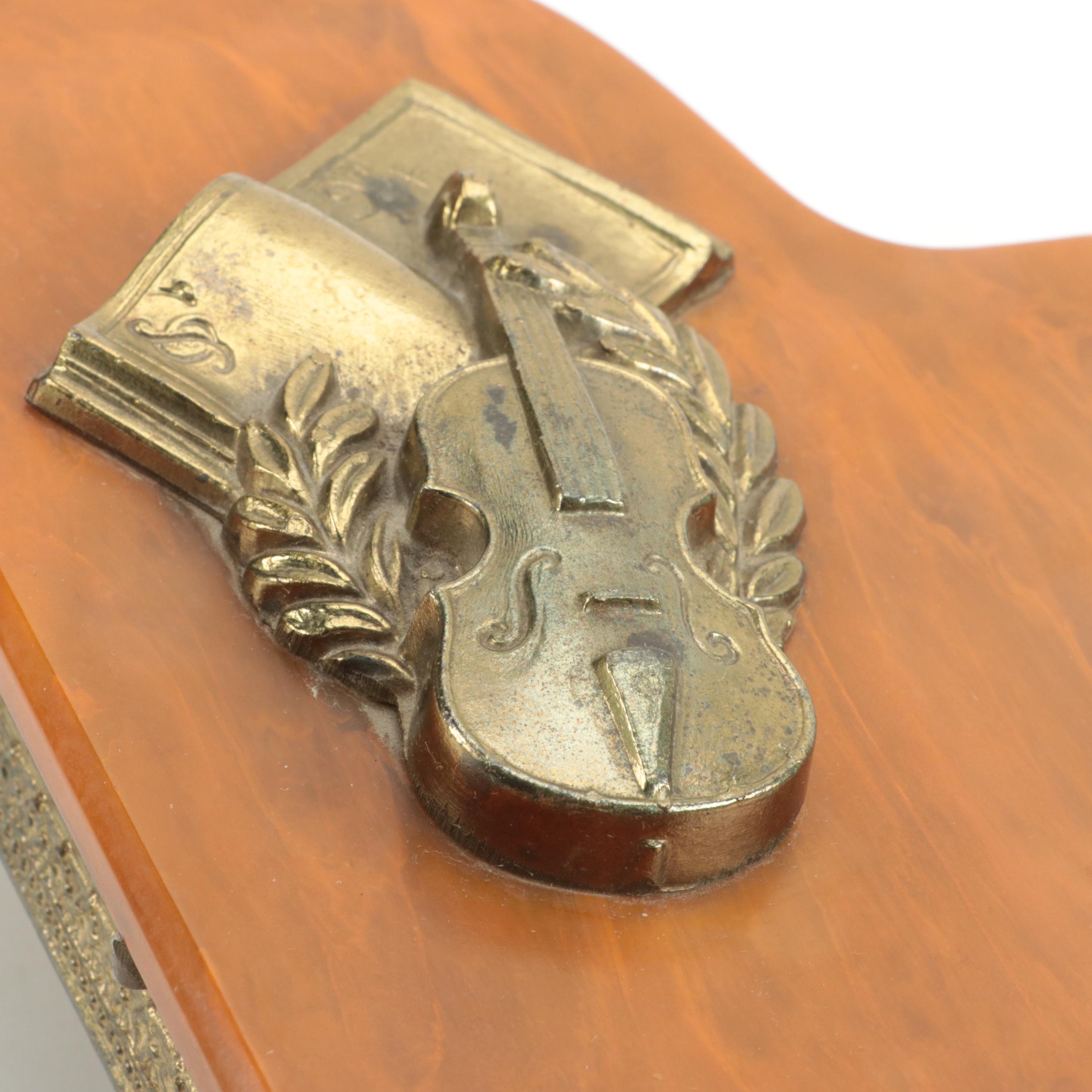 Swiss Bakelite and Metal Piano Form Music Box, Mid-20th Century