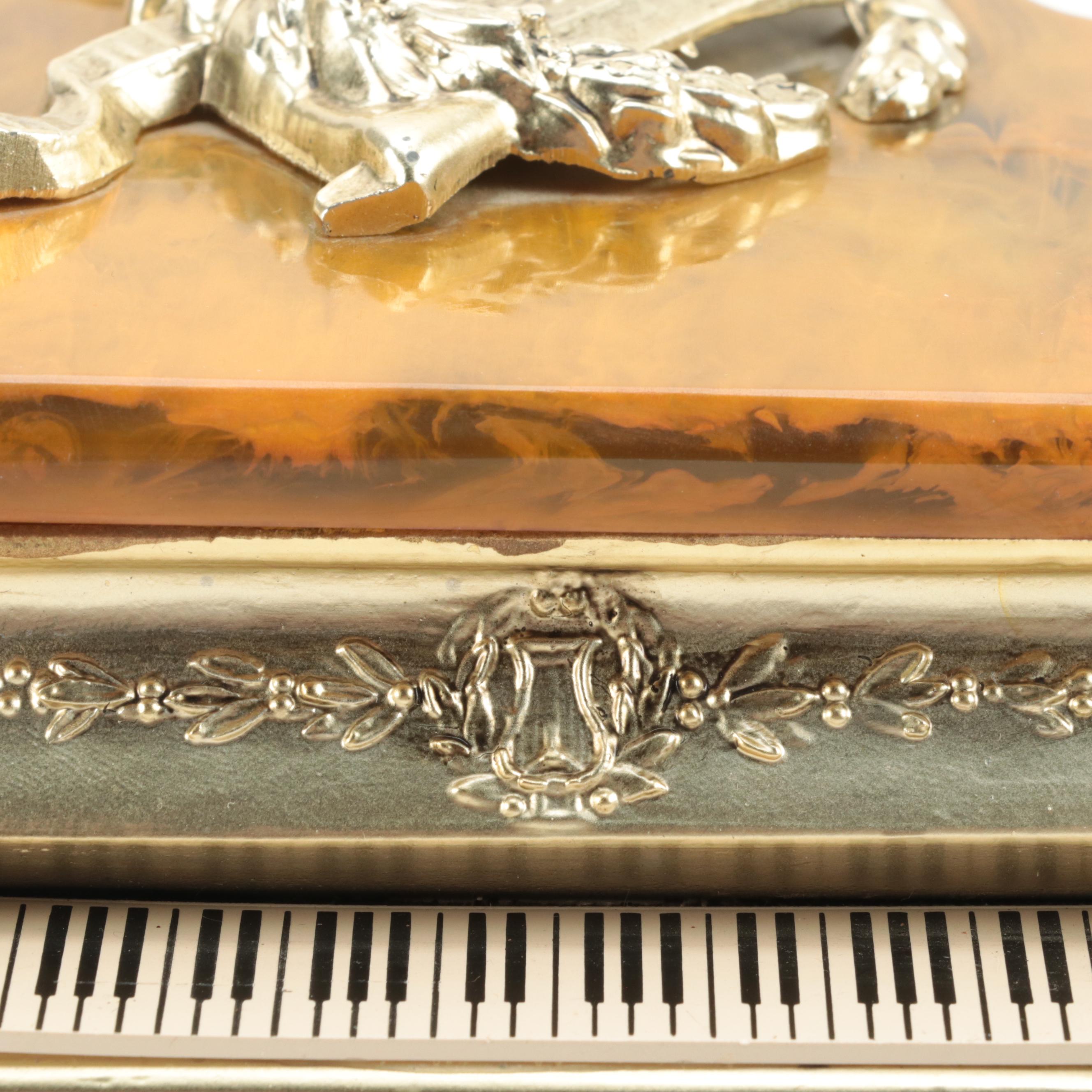 Thorens Bakelite and Metal Piano Form Music Box, Mid-20th Century
