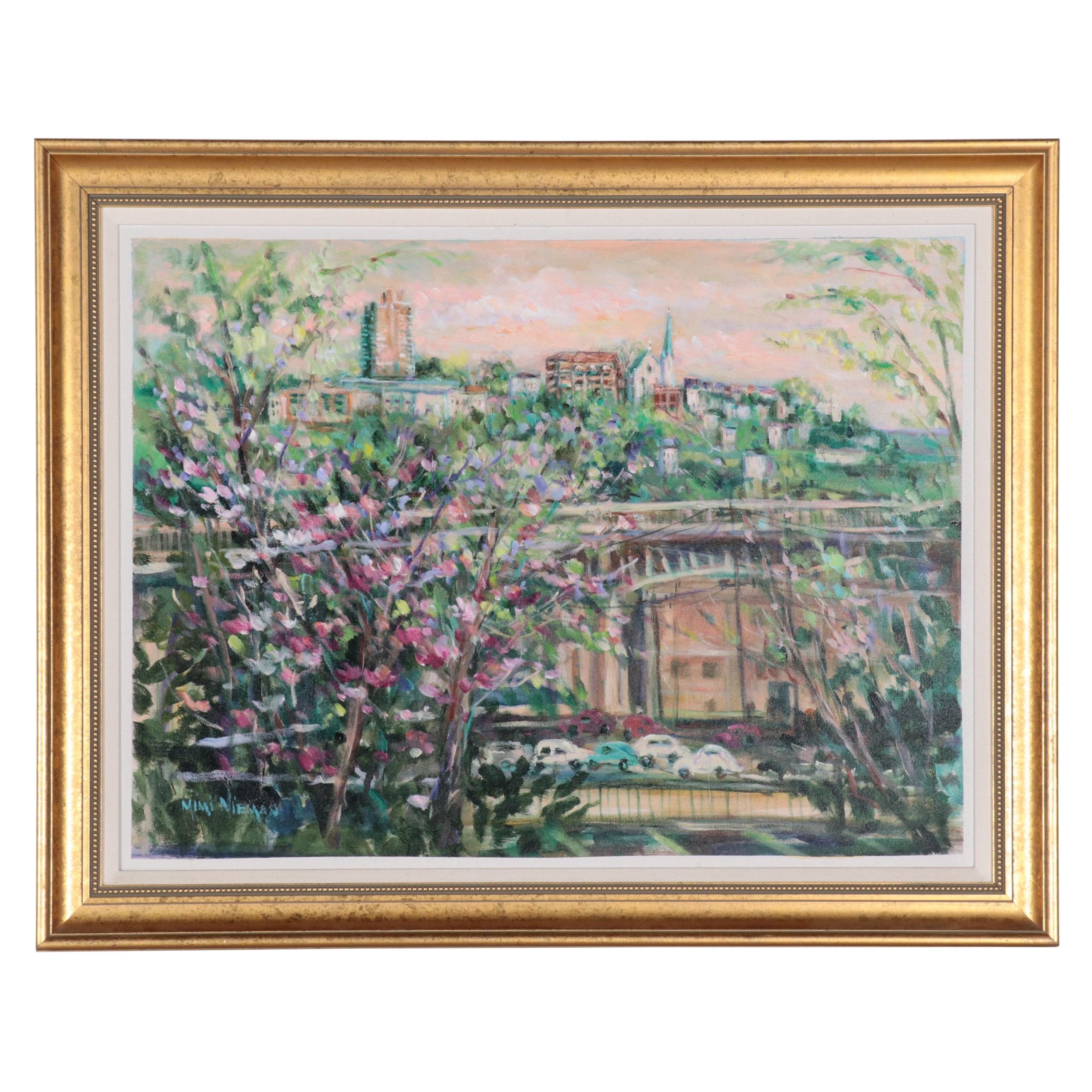 Mimi Nieman Impressionist Style Urban Landscape Oil Painting
