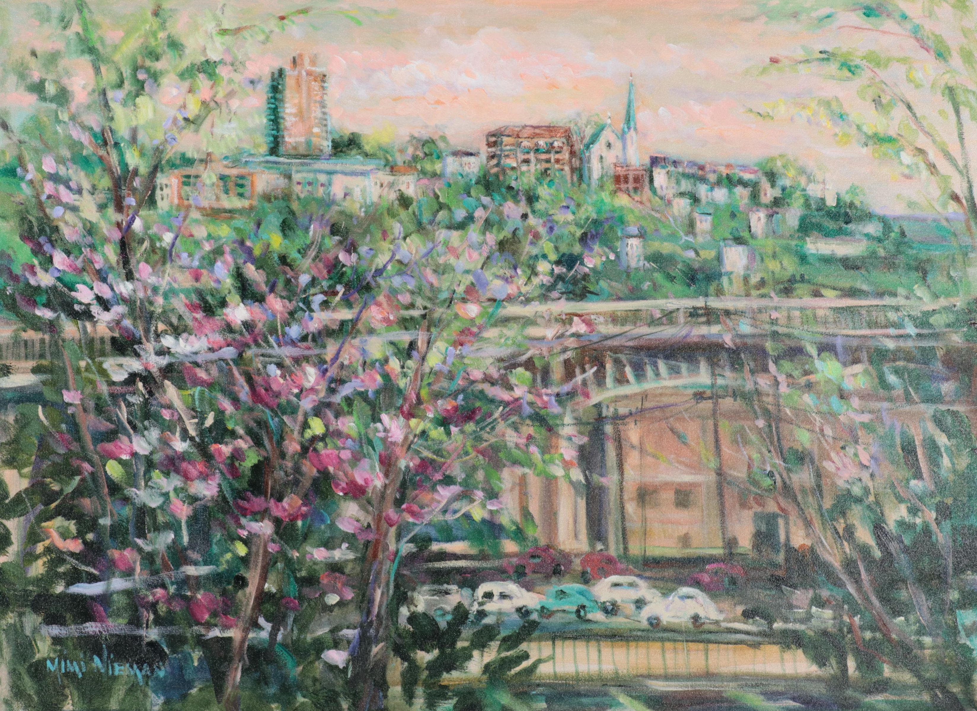 Mimi Nieman Impressionist Style Urban Landscape Oil Painting