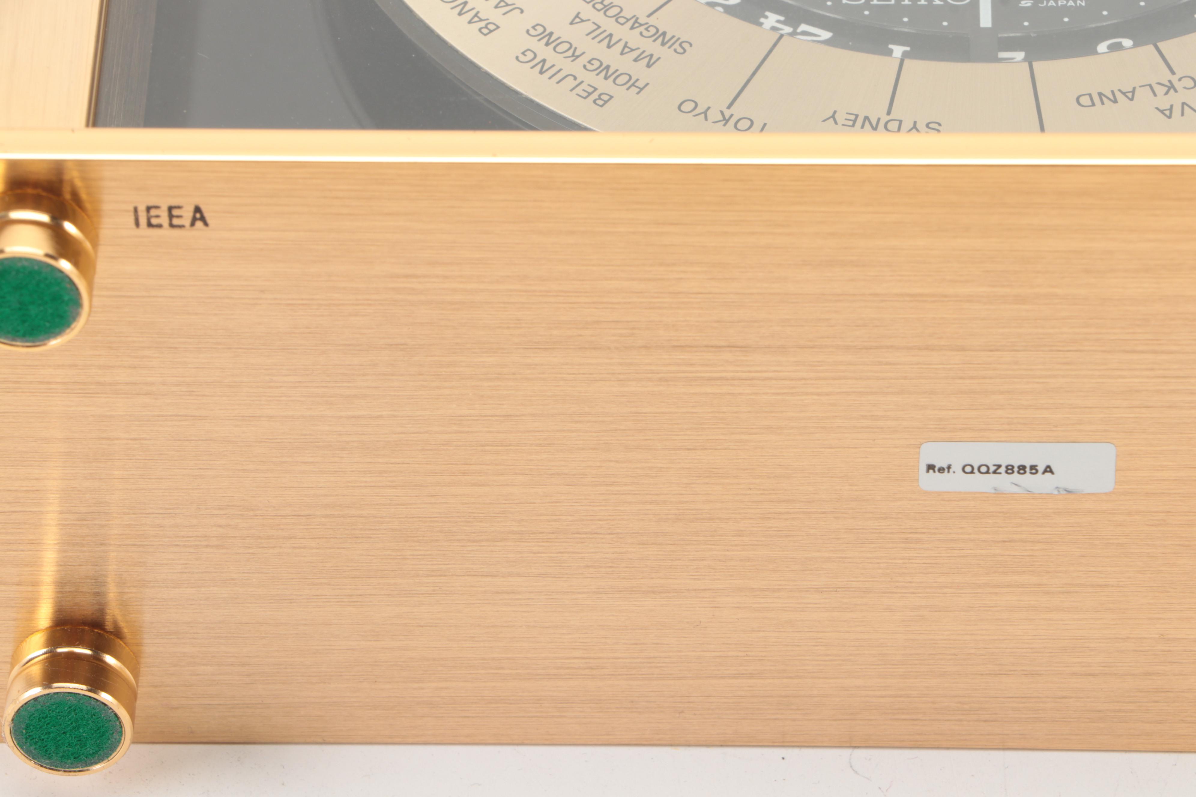 Seiko Brass and Glass World Time Desk Clock
