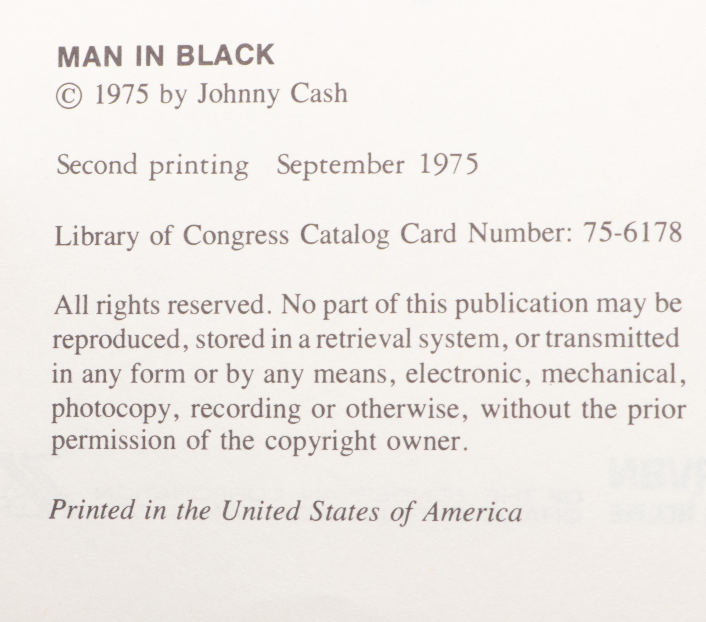 Multi-Signed Second Printing "Man in Black" by Johnny Cash, 1975