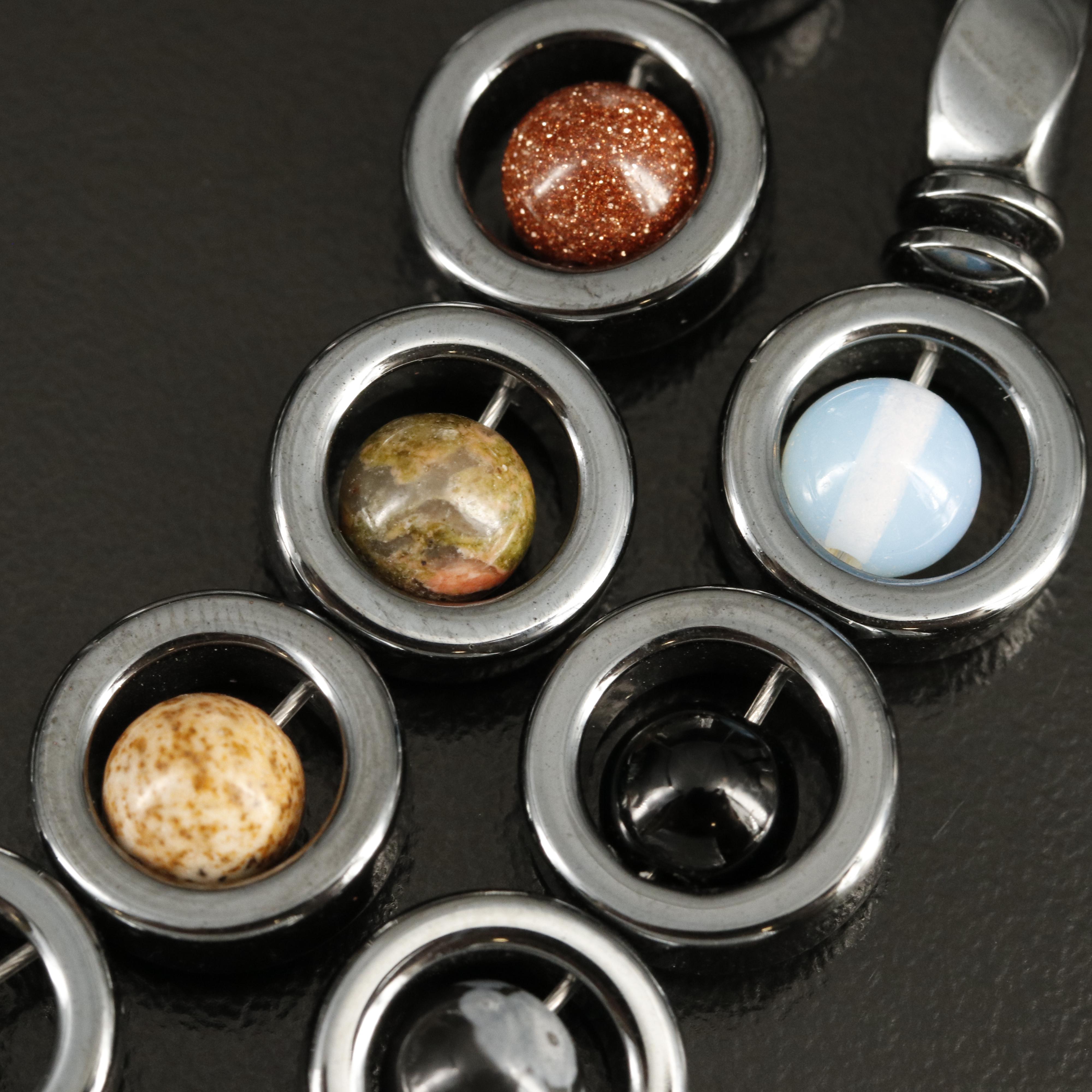 Sterling Jasper, Unakite and Rose Quartz Necklace