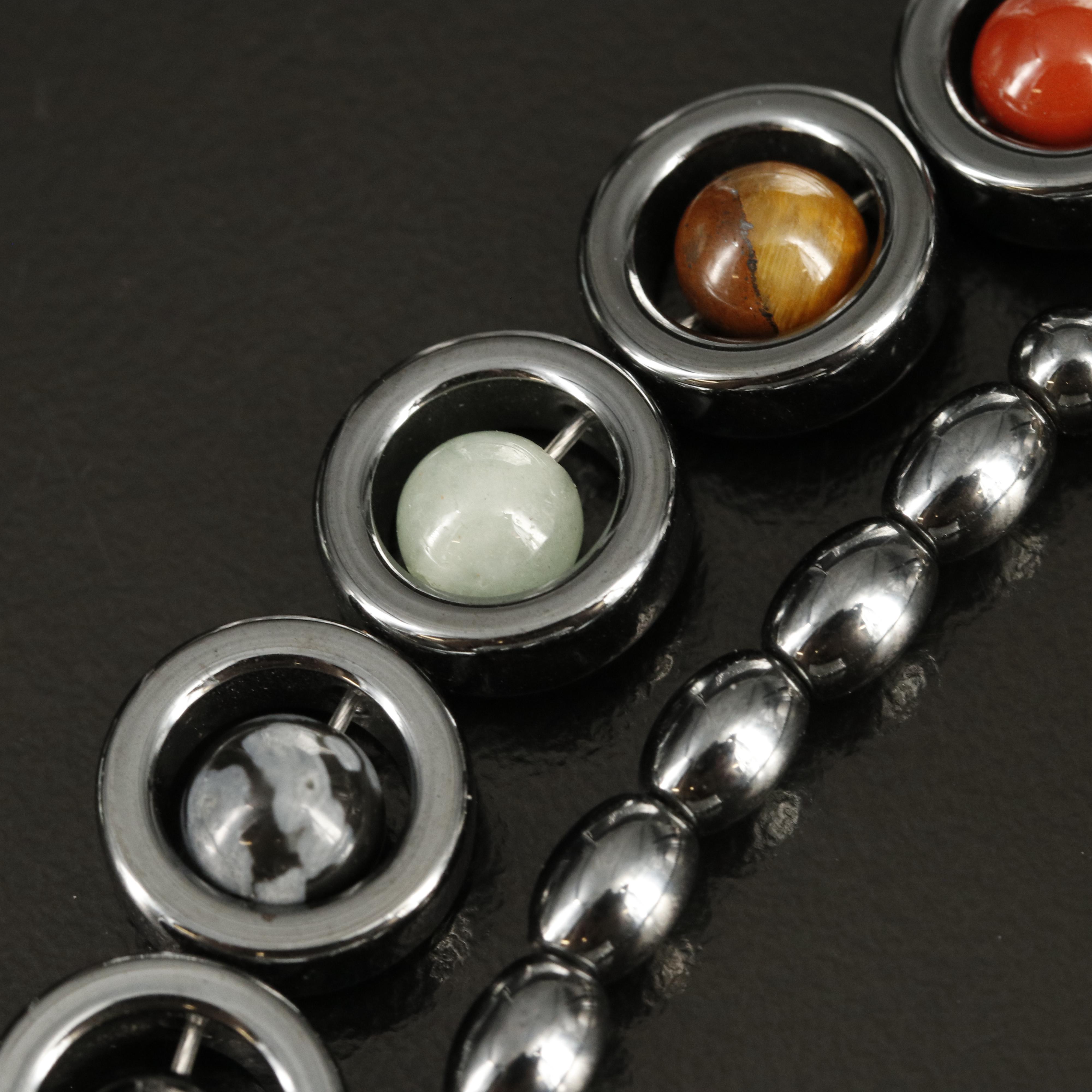 Sterling Jasper, Unakite and Rose Quartz Necklace