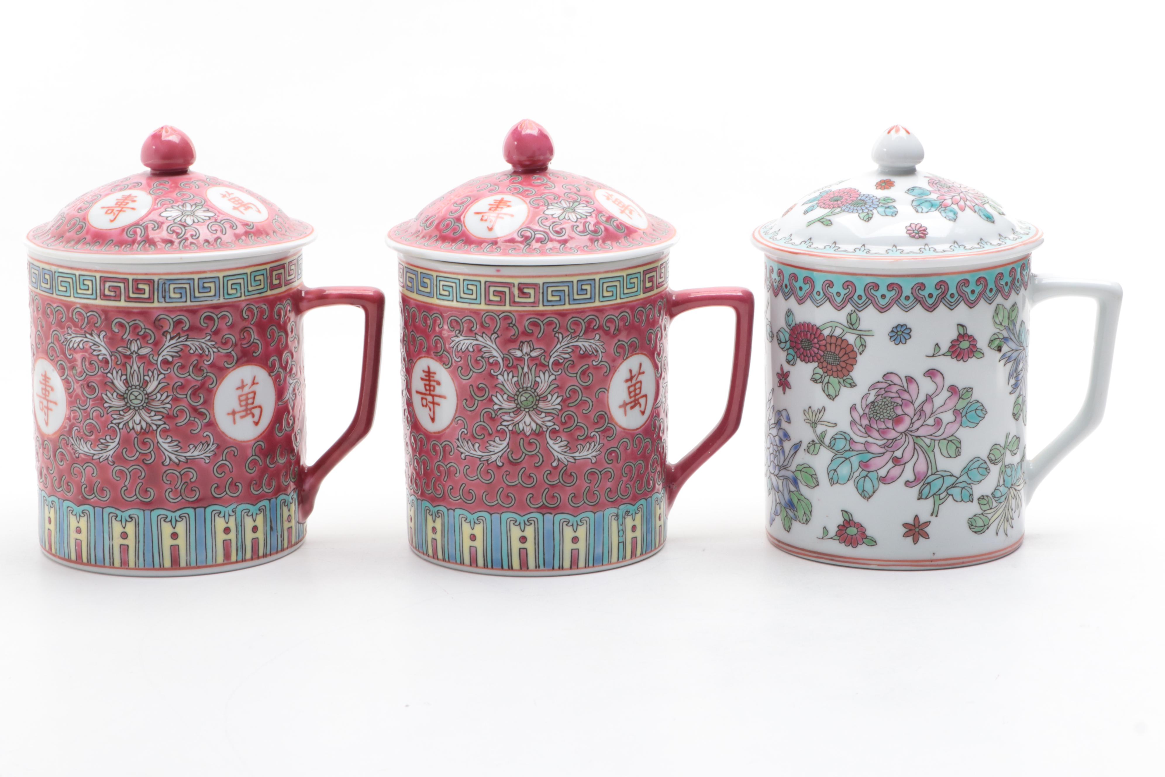 Chinese Porcelain Covered Mugs