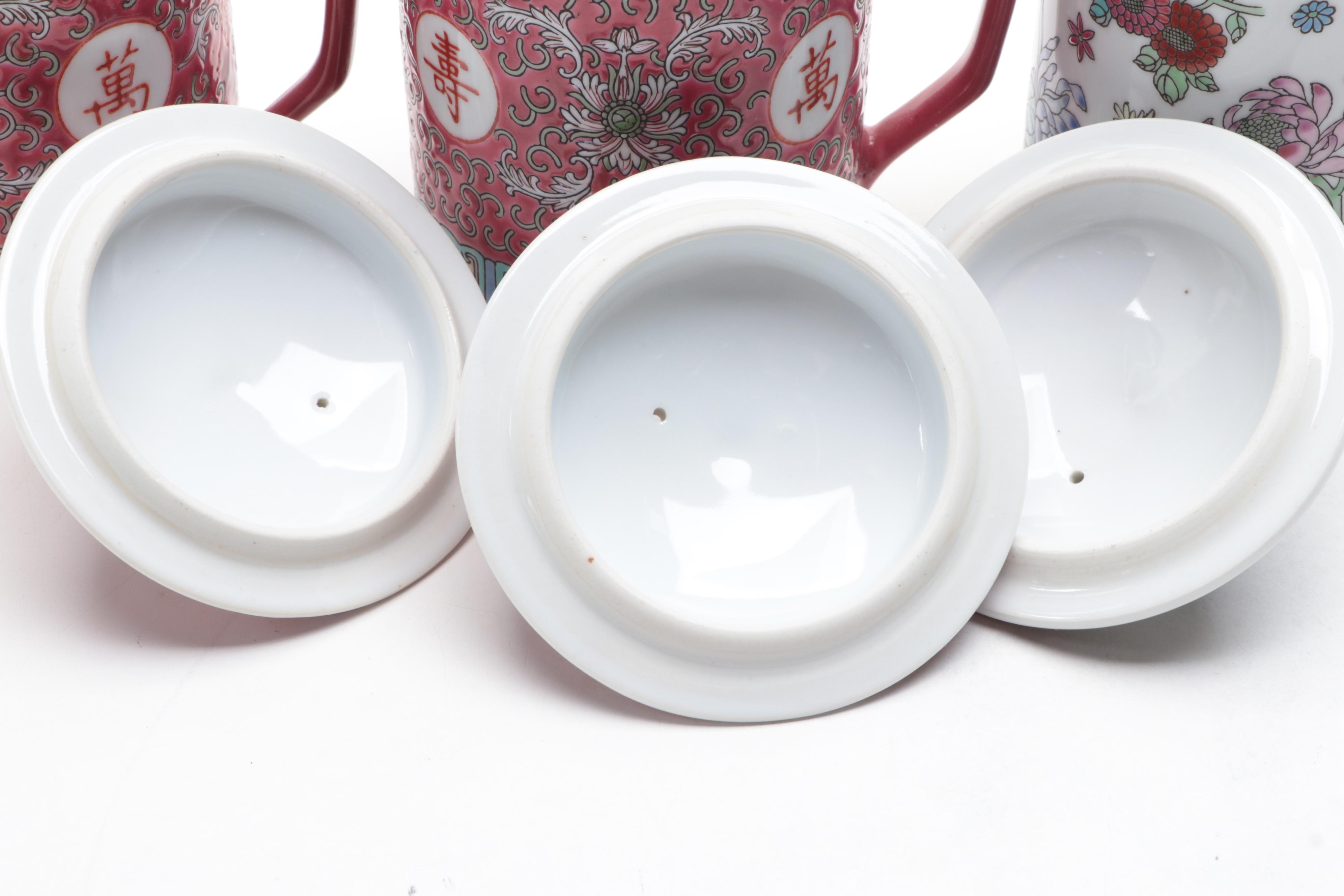 Chinese Porcelain Covered Mugs