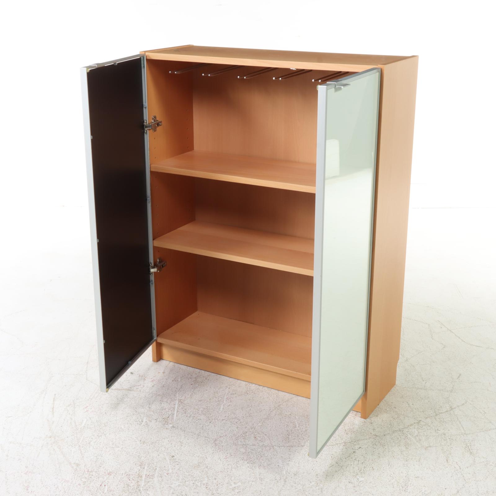 IKEA "Billy" Beech-Veneered and Glass Door Bookcase