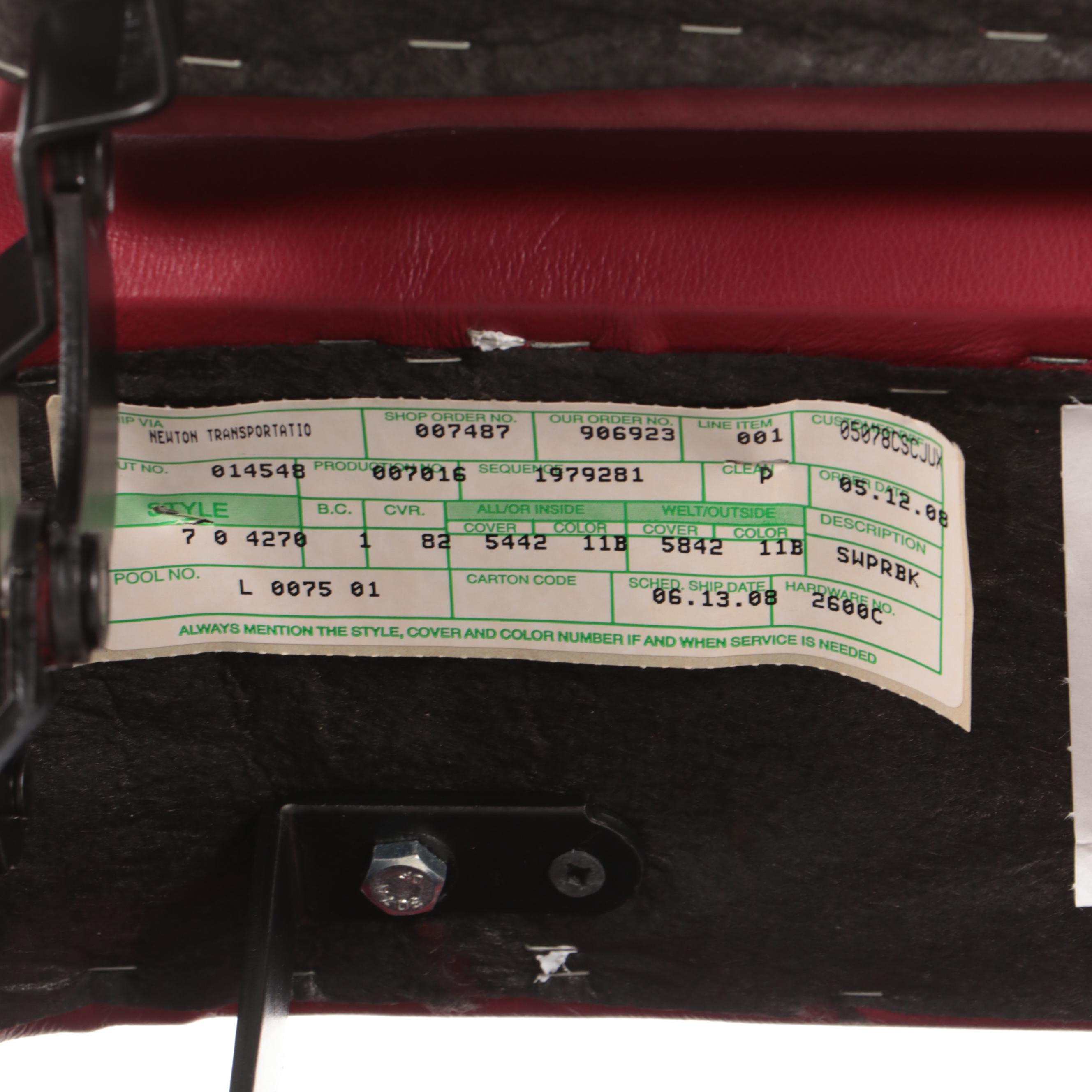 BarcaLounger Modernist Style Red Leather Swivel-Recliner