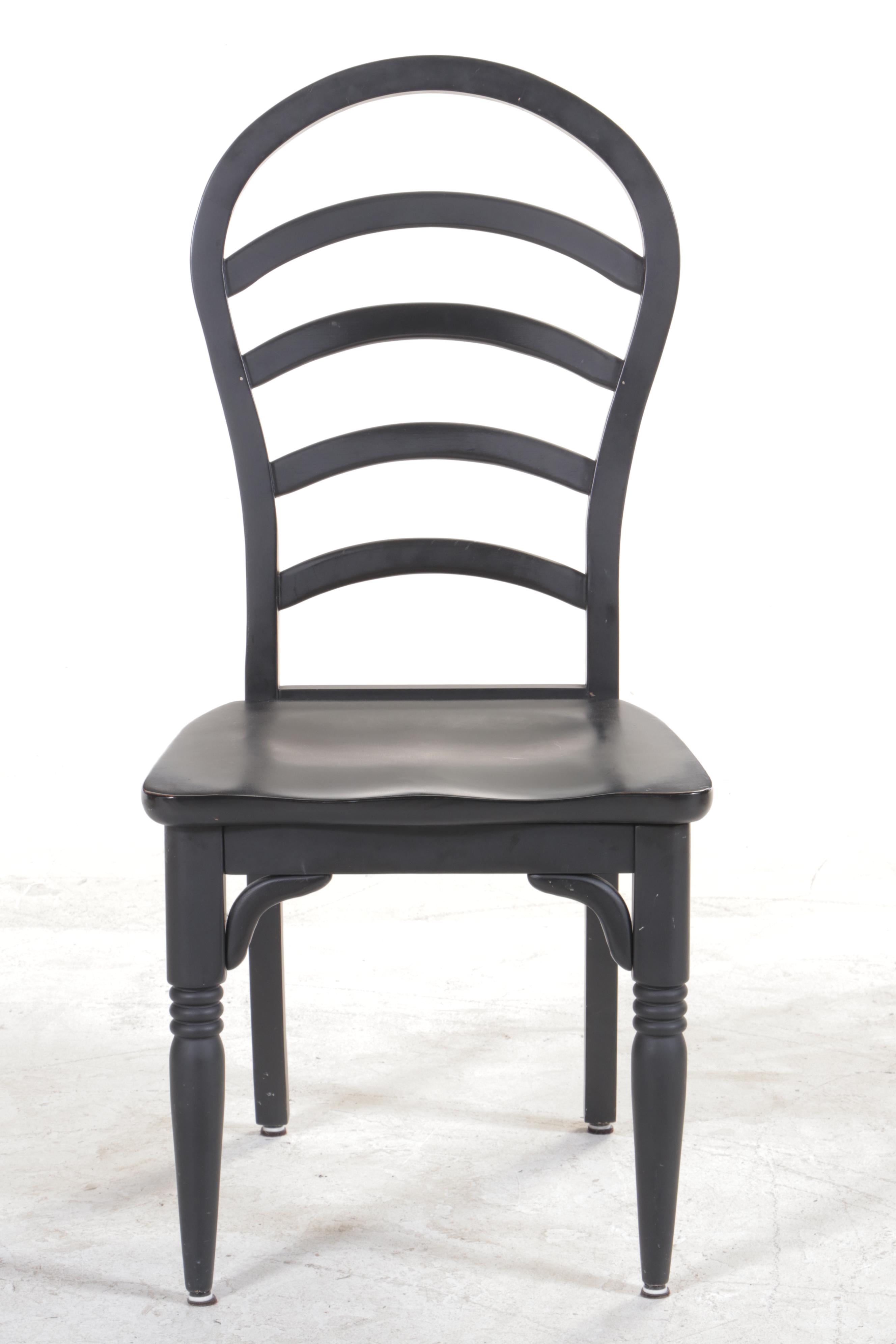 Thomasville Ebonized Wood and Glass Top Dinette Table and Side Chairs